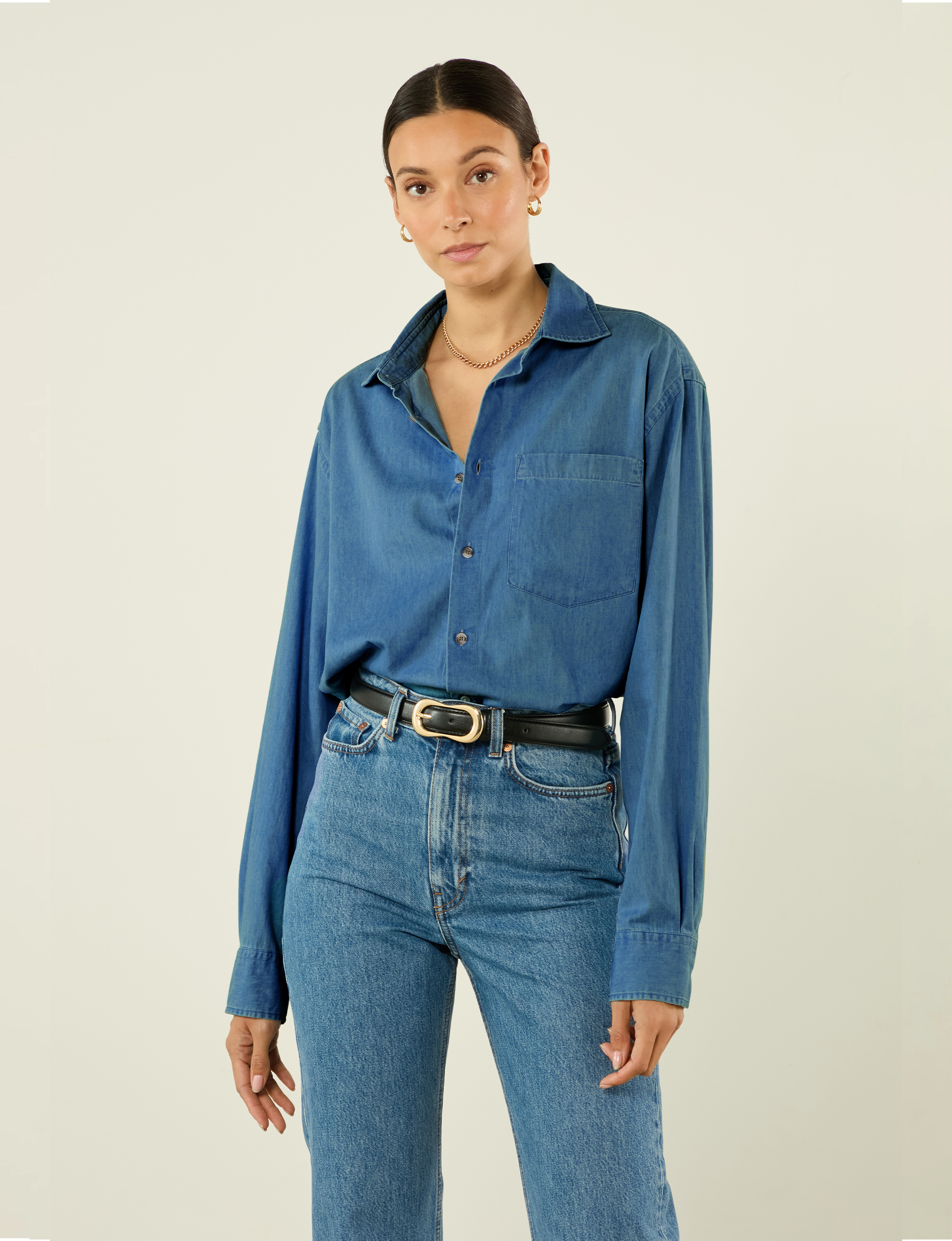 The Oversized: Chambray, Blue