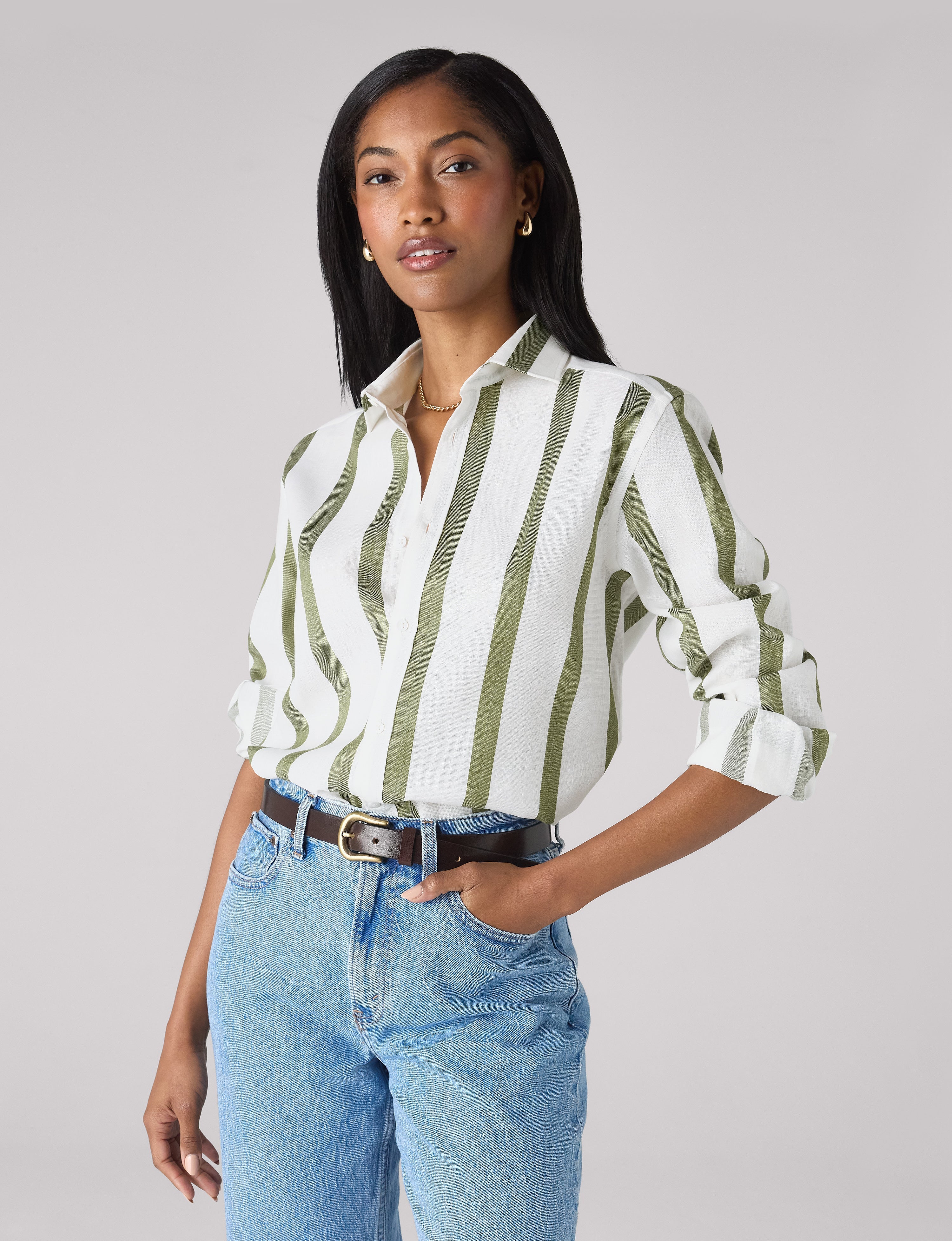 The Classic: Weave, Khaki Stripe