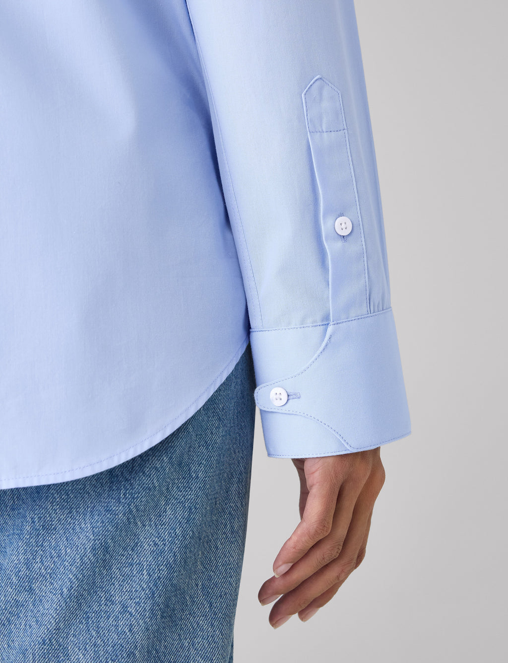 The Dress Shirt Curved Bib: Poplin, Sky Blue