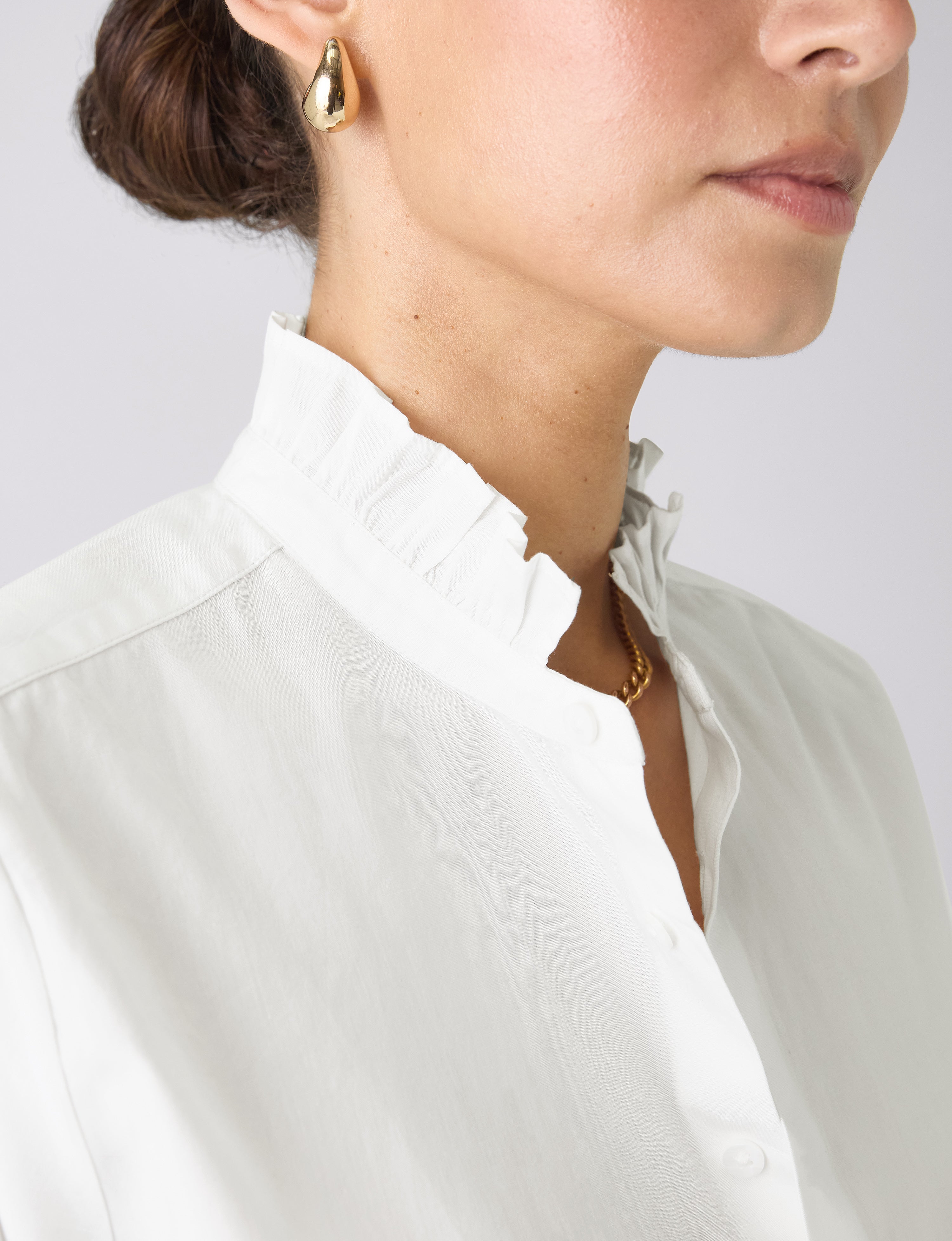 Kew Blouse: Fine Poplin, White