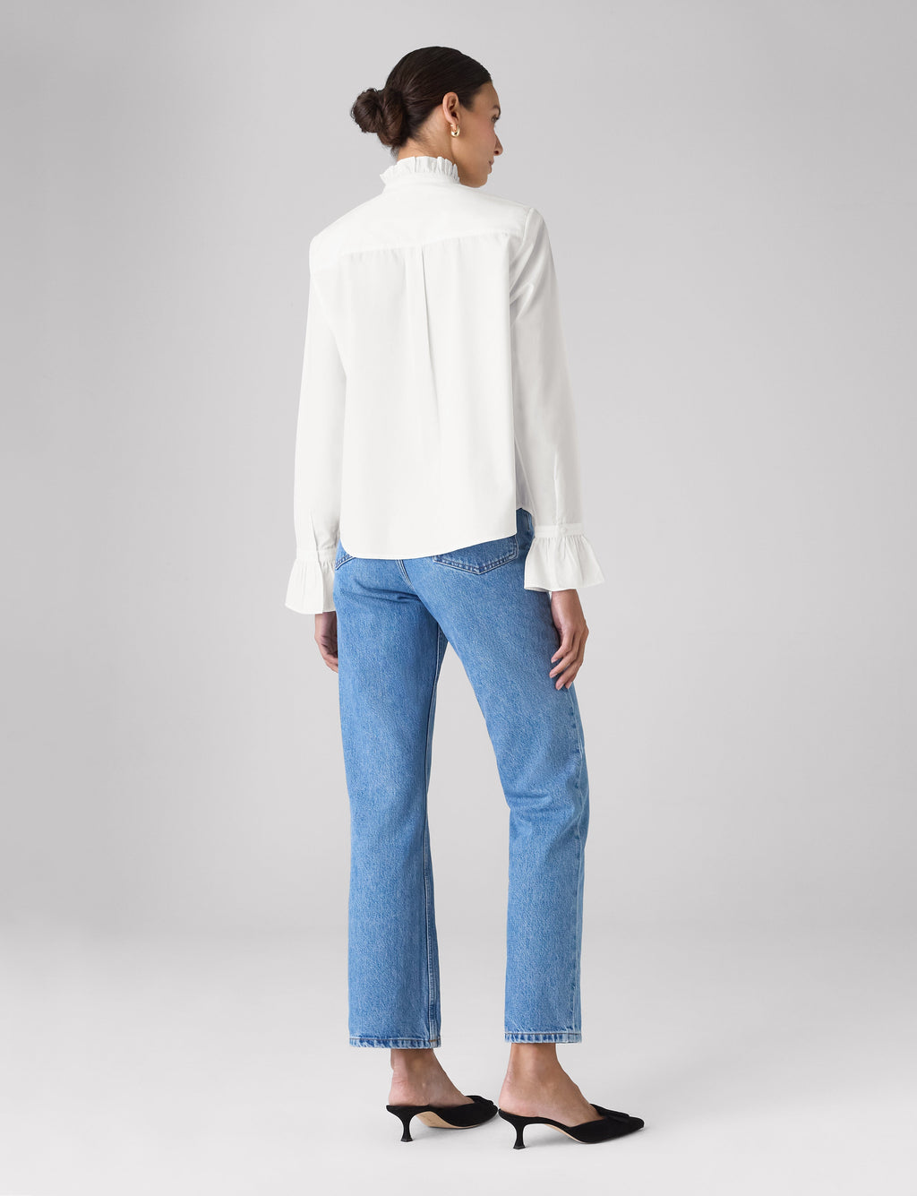 Kew Blouse: Fine Poplin, White