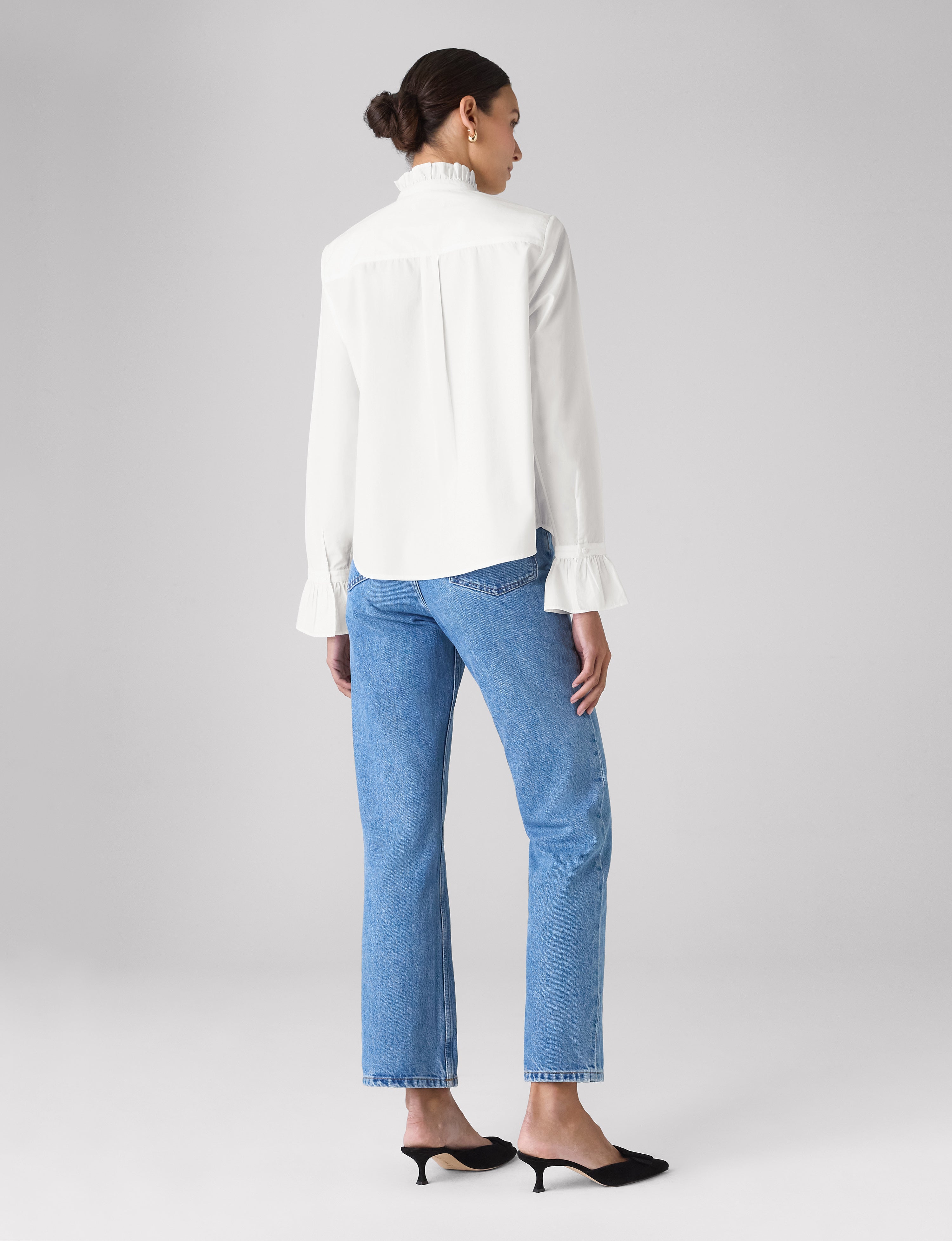 Kew Blouse: Fine Poplin, White