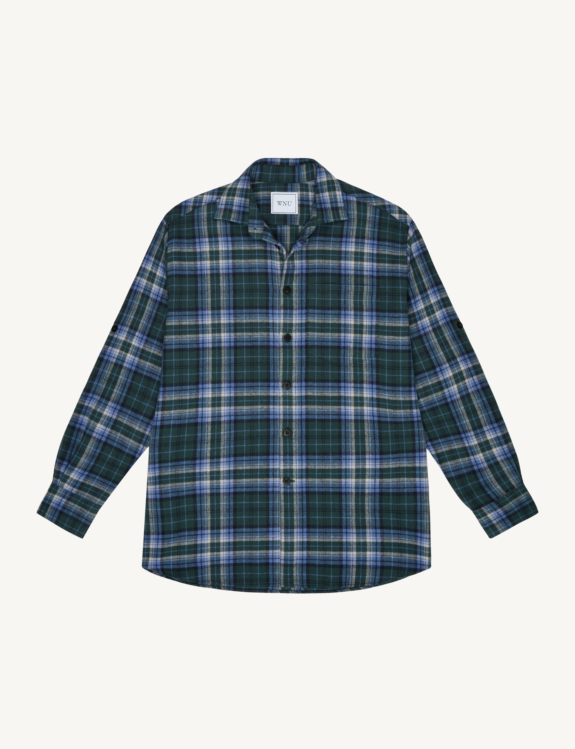 The Oversized: Thick Brushed, Blue and Green Check
