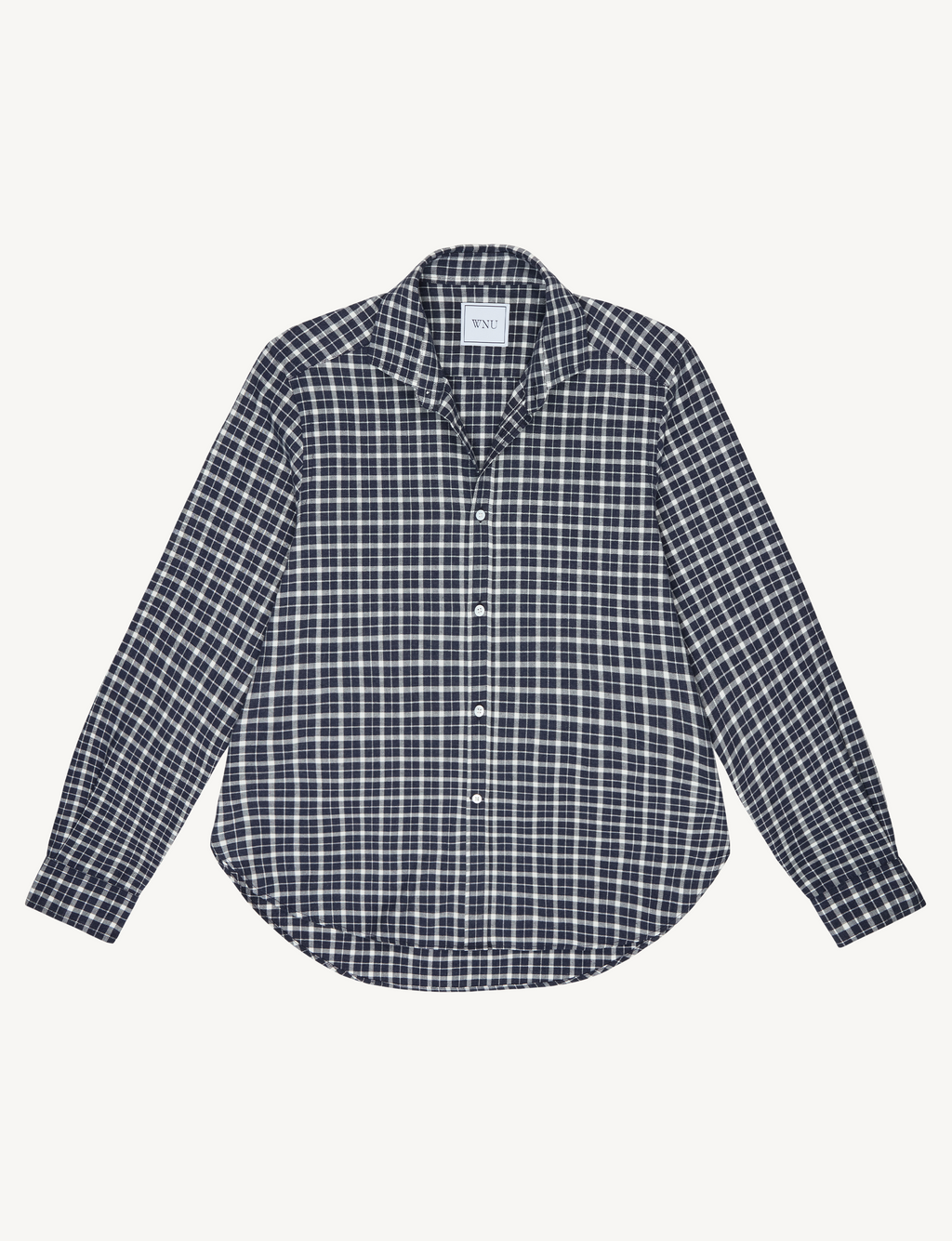 The Classic: Fine Brushed, Navy Blue Check