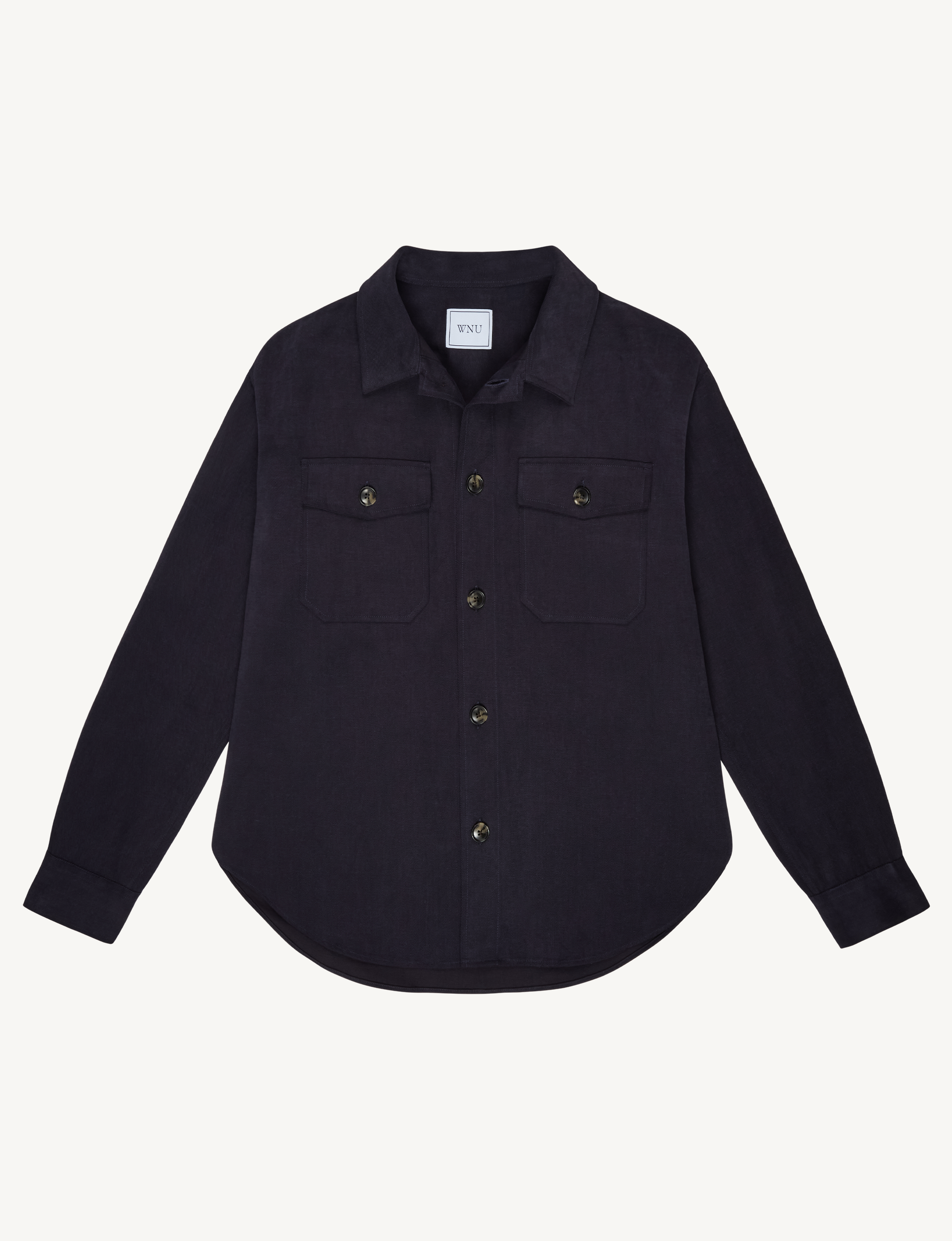Stow Overshirt: Brushed Twill, Navy Blue