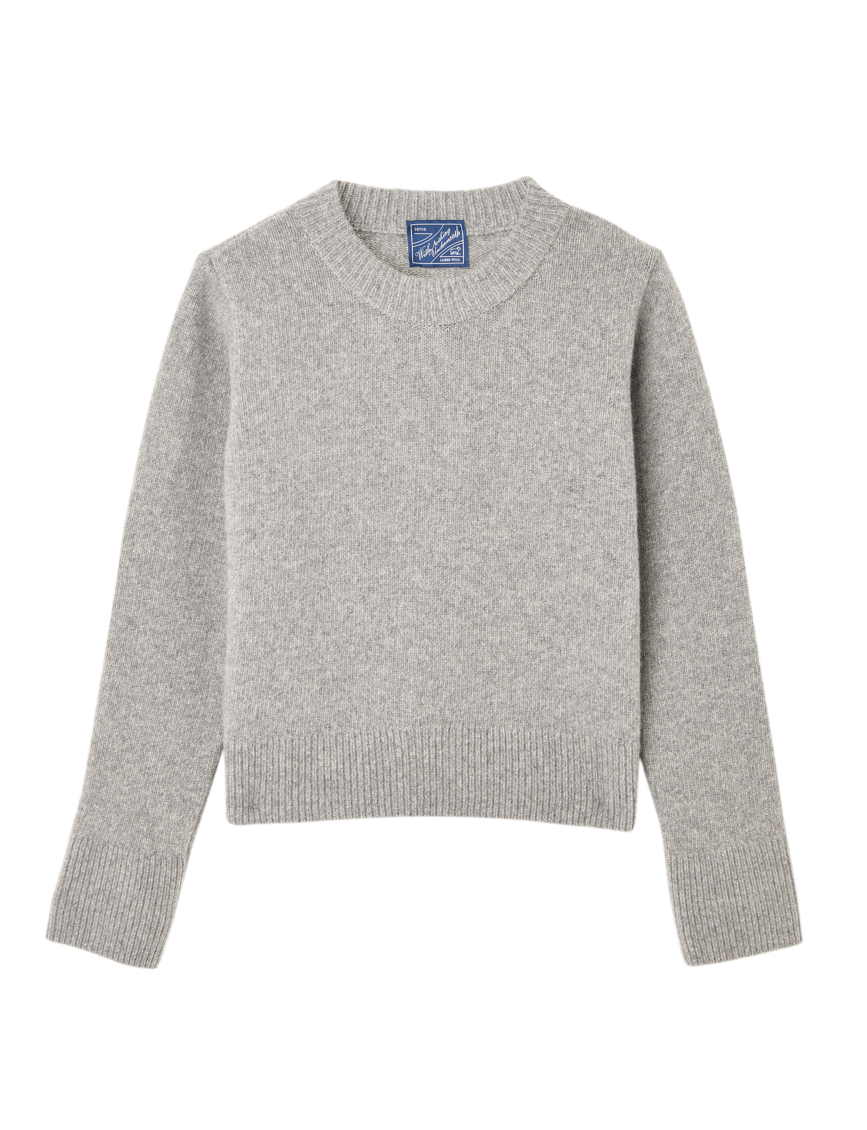 Devon Jumper: Wool, Mid Grey Melange