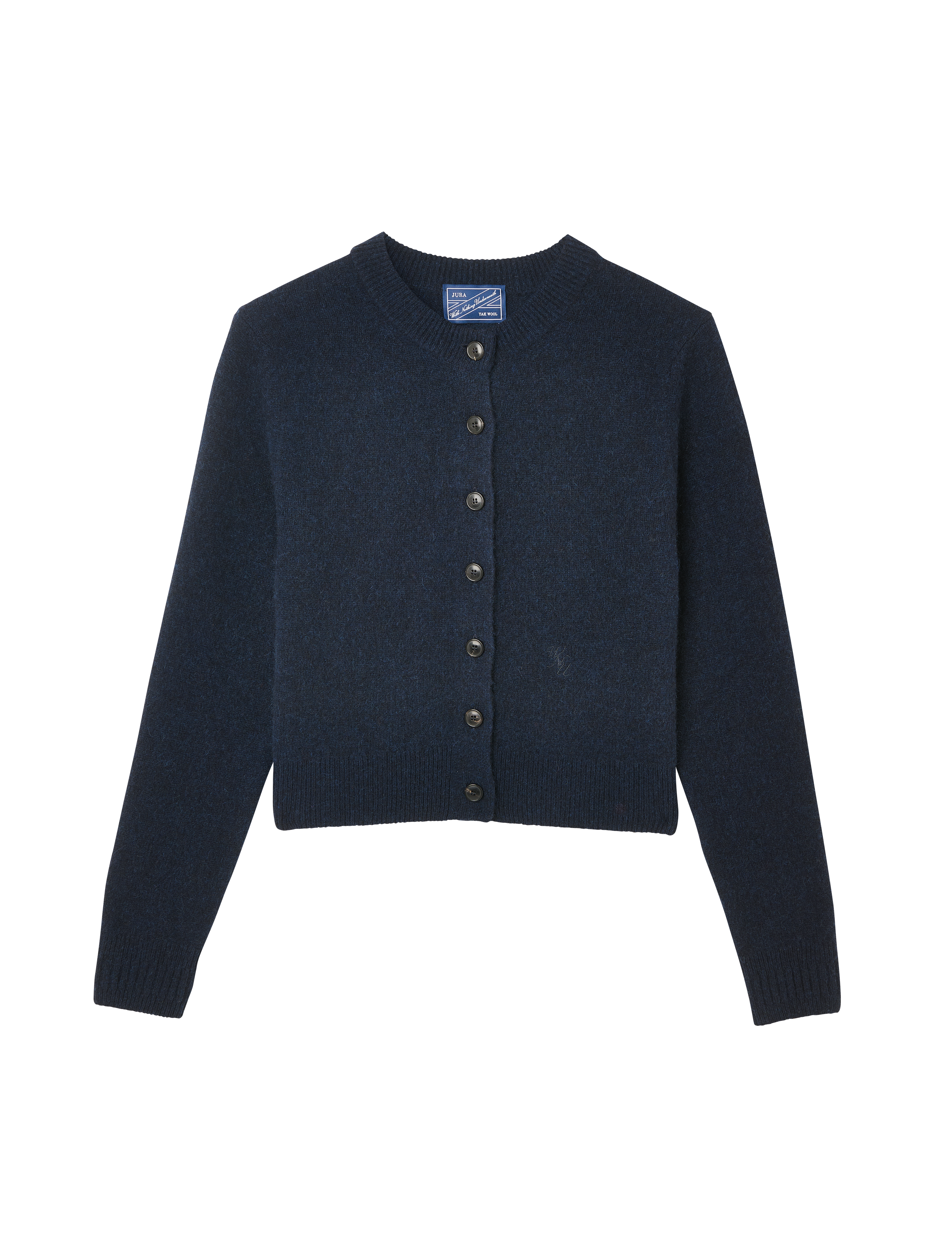 Jura Cardigan: Yak Wool, Navy Blue