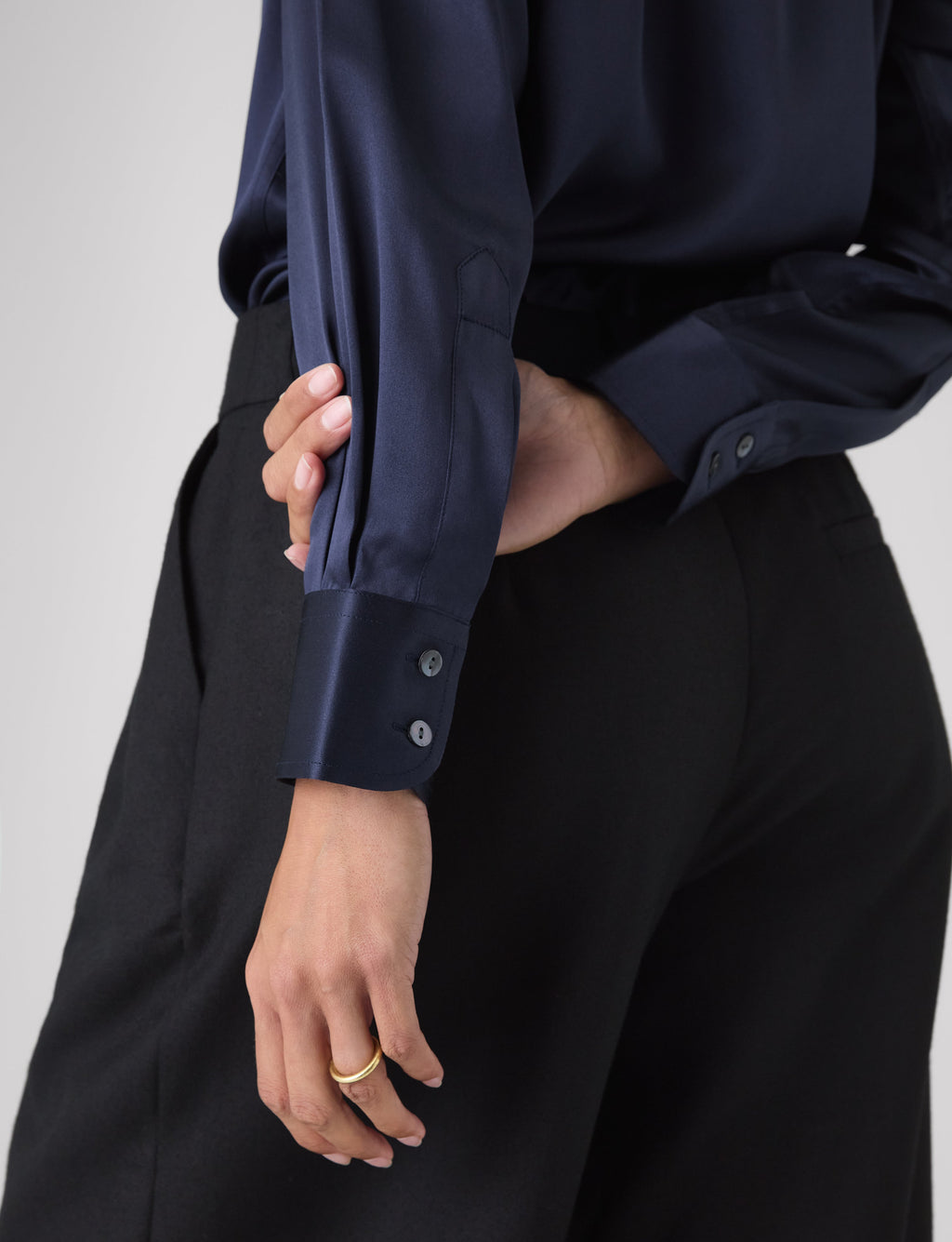 The Boyfriend: Silk Satin, Navy