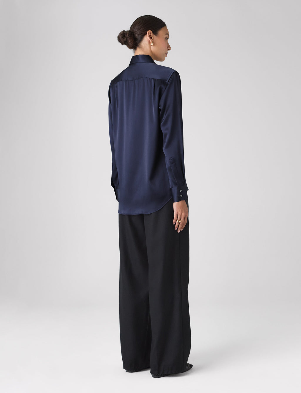 The Boyfriend: Silk Satin, Navy
