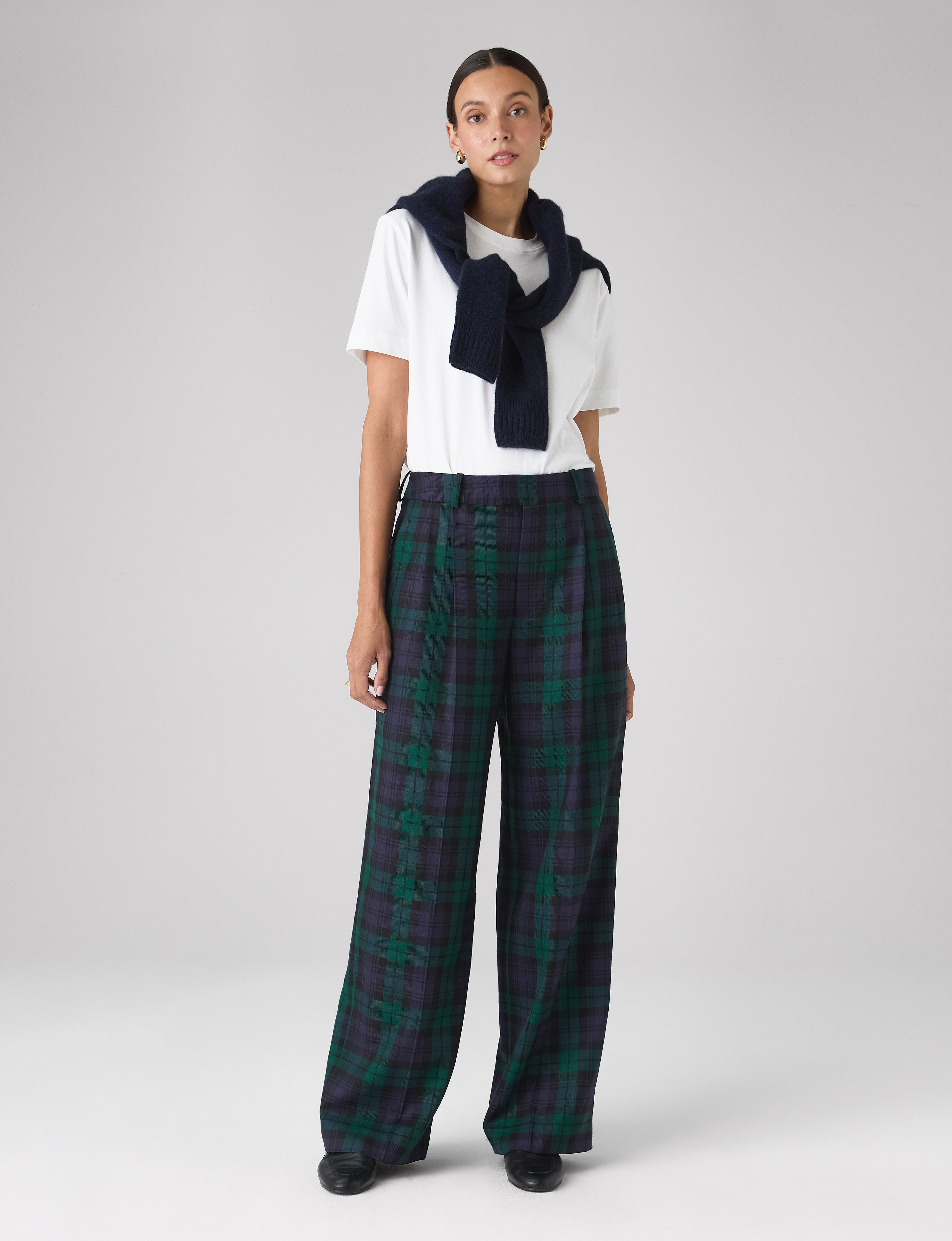 Rampling Trouser: Wool, Heritage Green Check