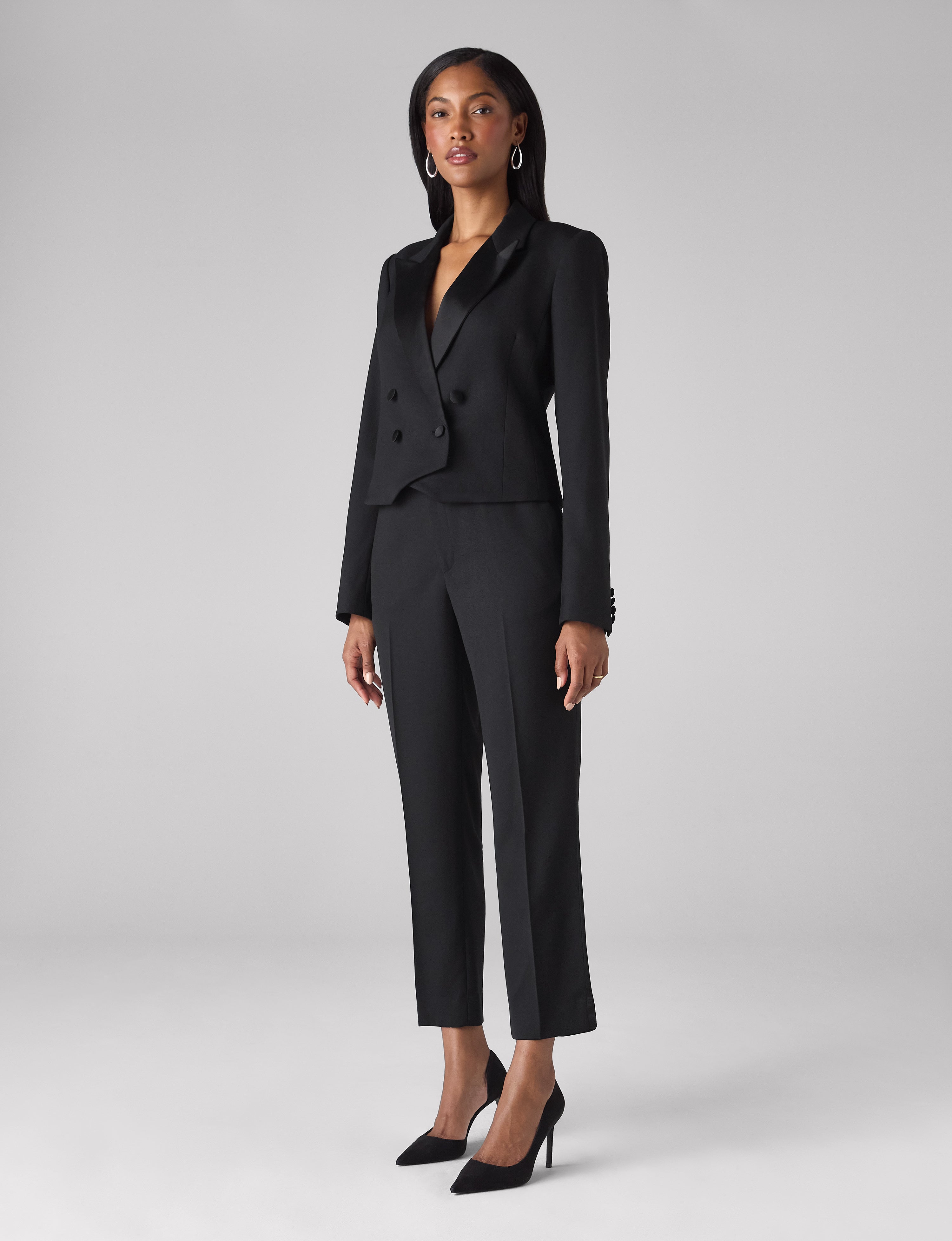 Regent Cigarette Trouser: Suiting Wool, Black