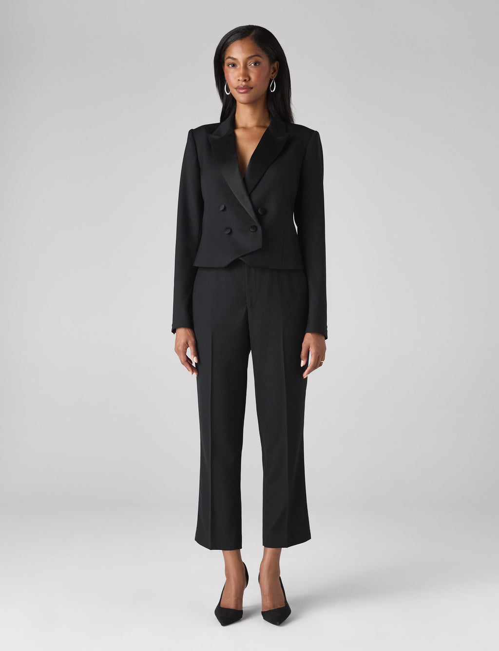 Regent Cigarette Trouser: Suiting Wool, Black