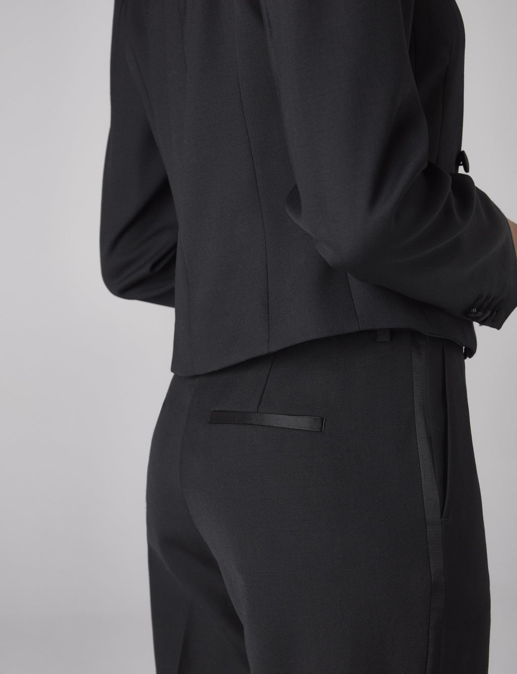 Regent Cigarette Trouser: Suiting Wool, Black
