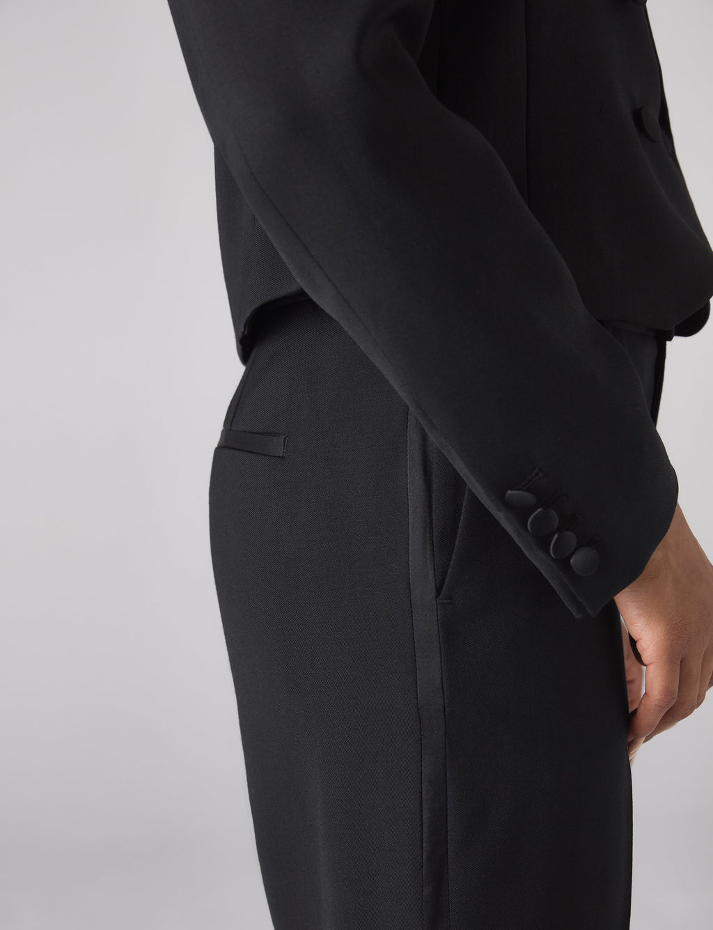 Regent Cigarette Trouser: Suiting Wool, Black