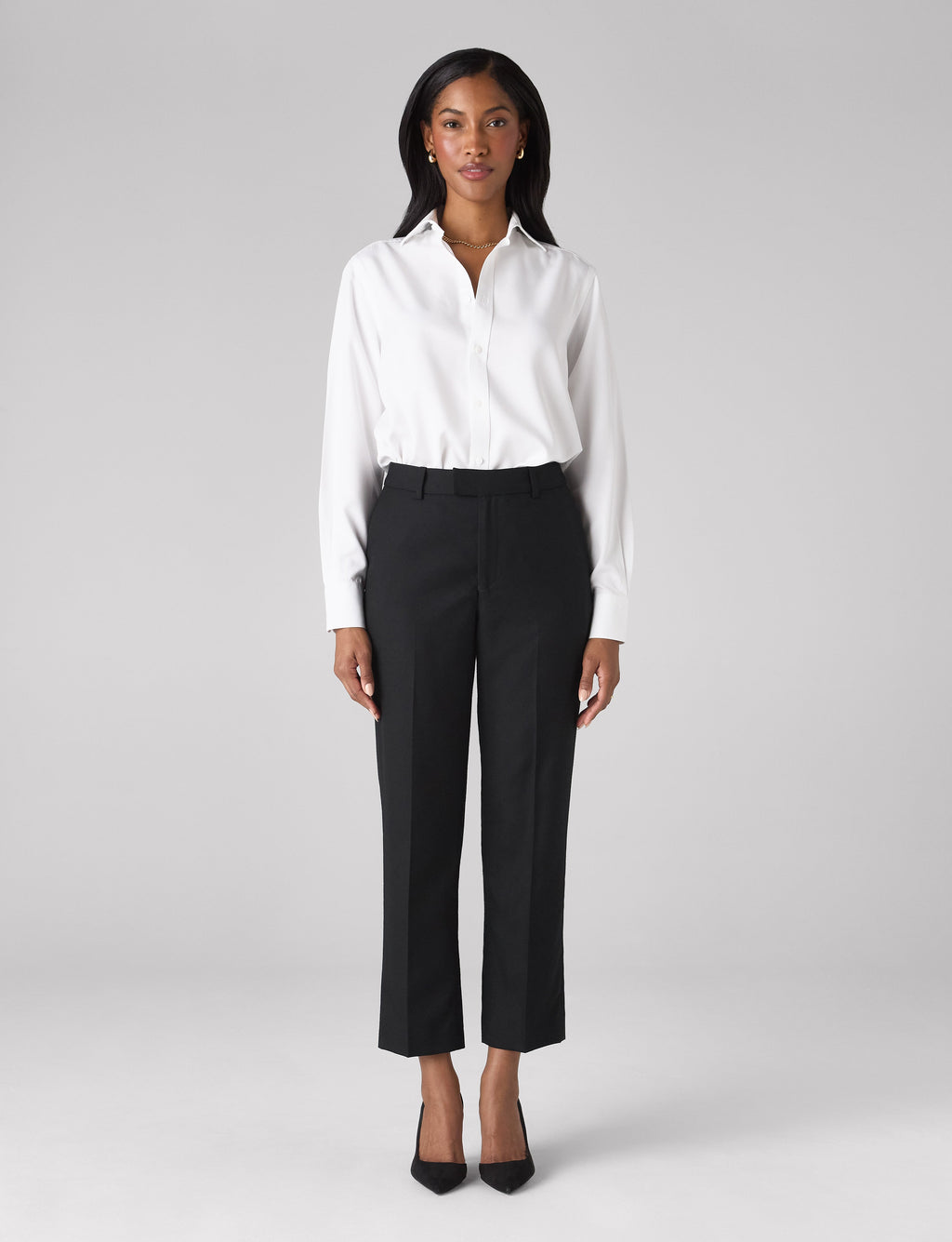 Regent Cigarette Trouser: Wool, Black