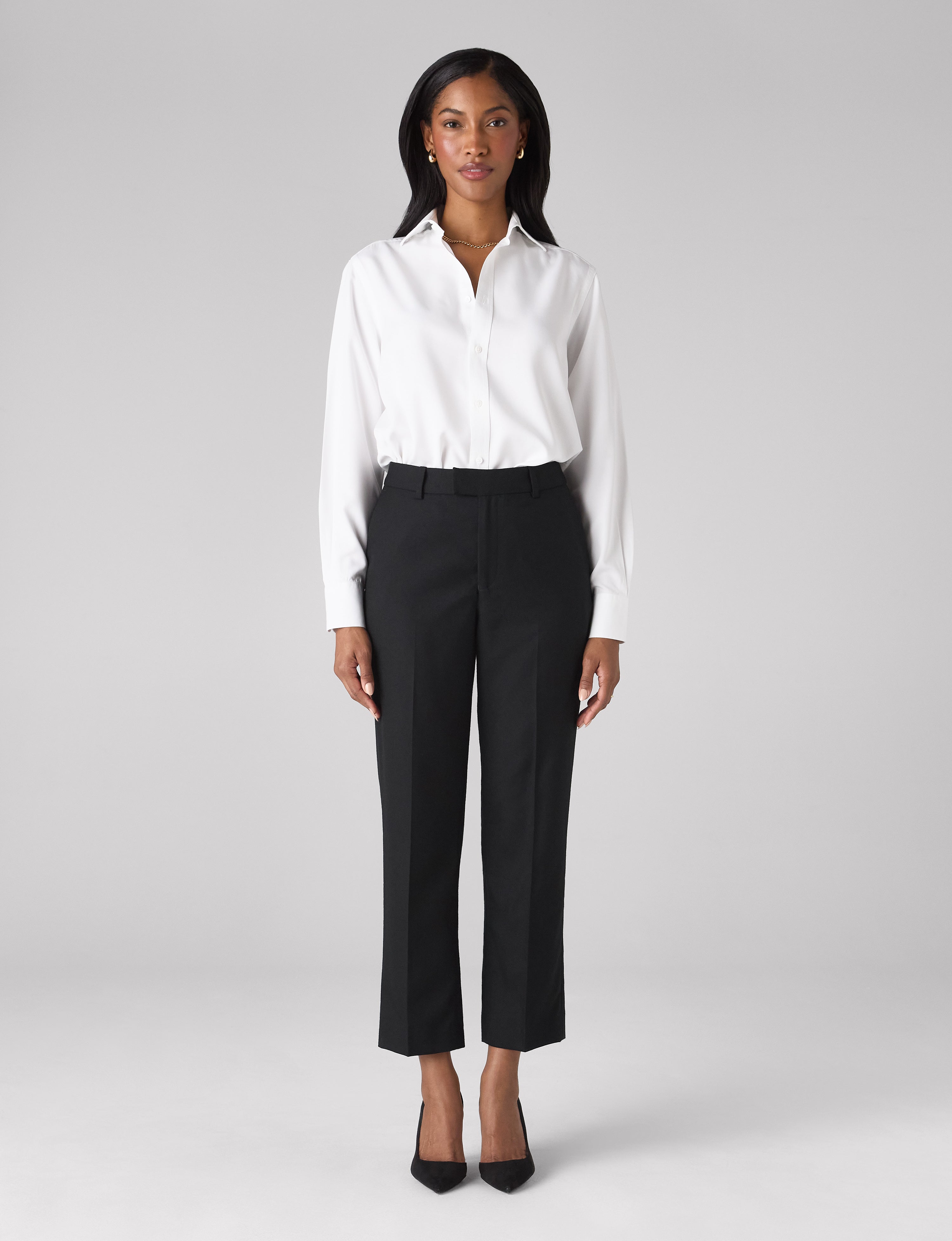 Regent Cigarette Trouser: Wool, Black