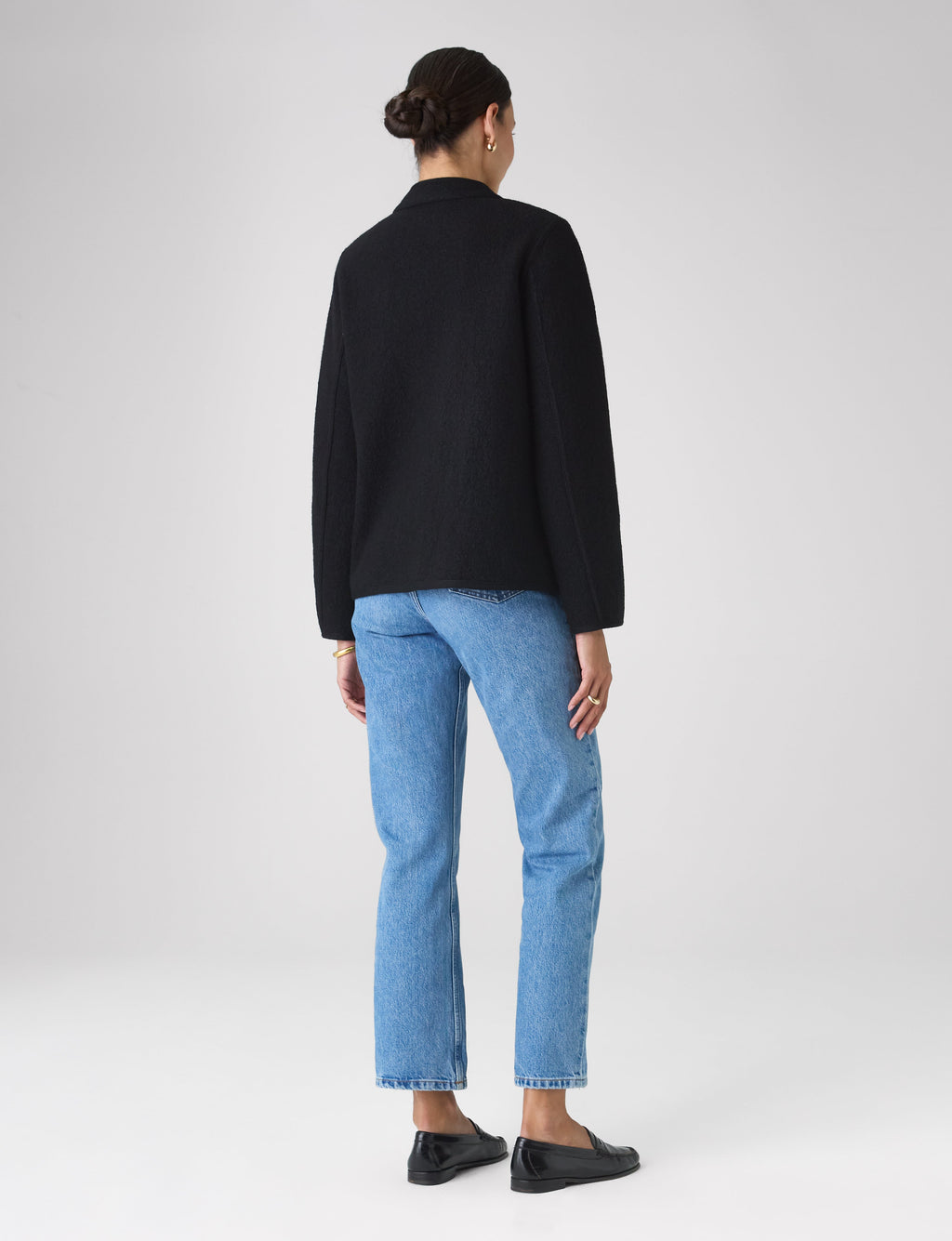 St James Jacket: Boiled Wool, Black