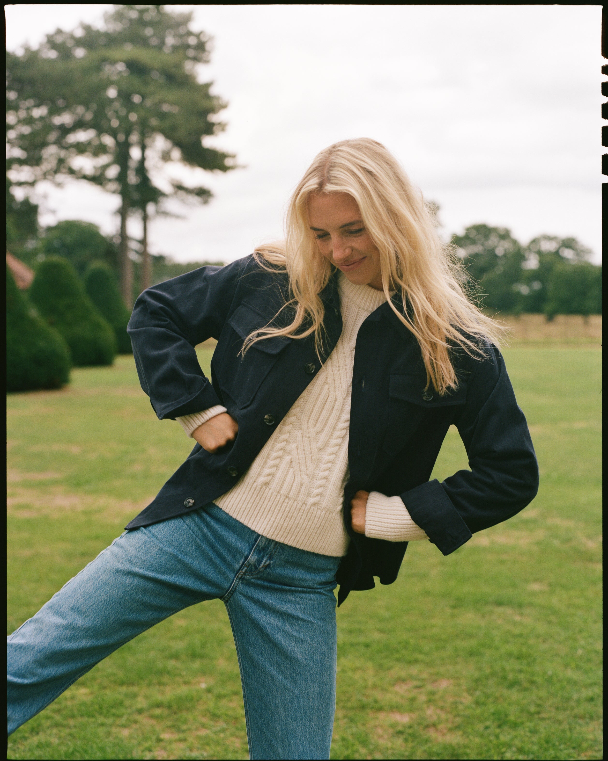 Stow Overshirt: Brushed Twill, Navy Blue