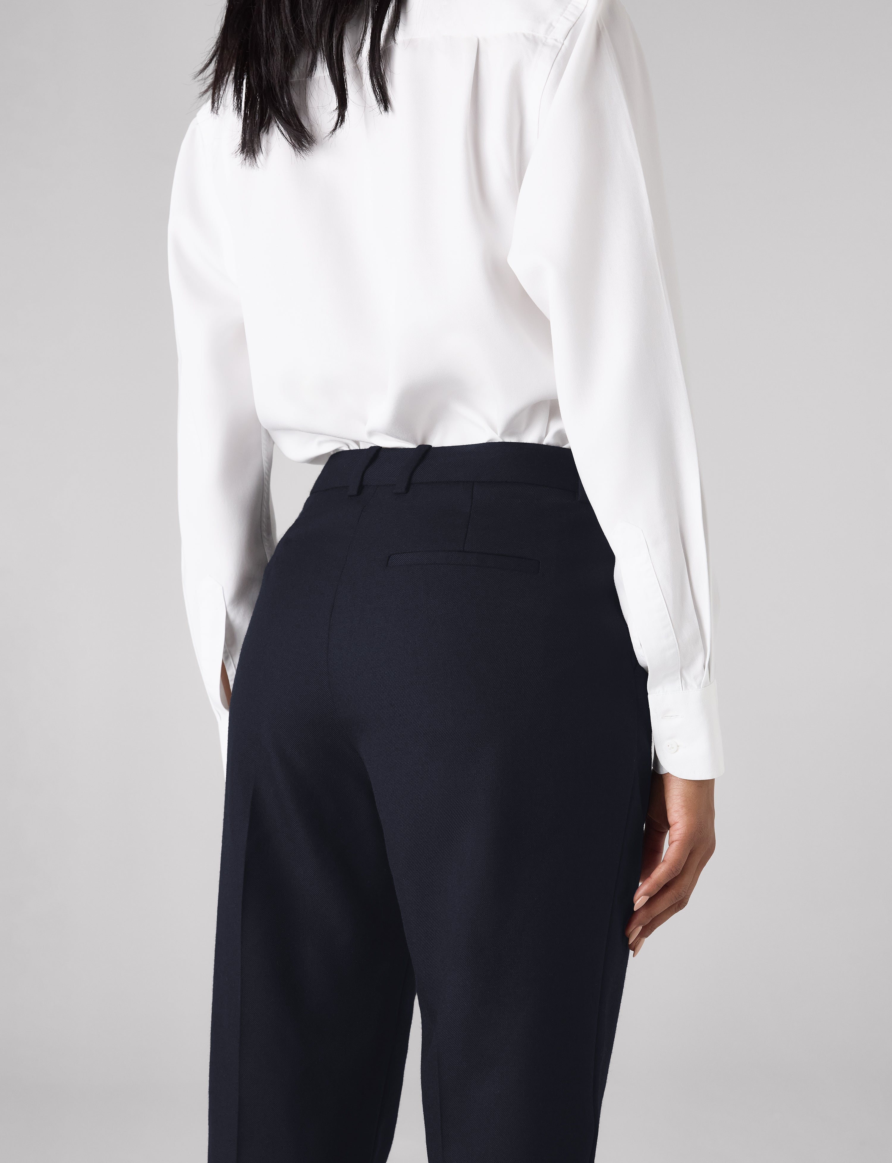 Regent Cigarette Trouser: Wool, Navy