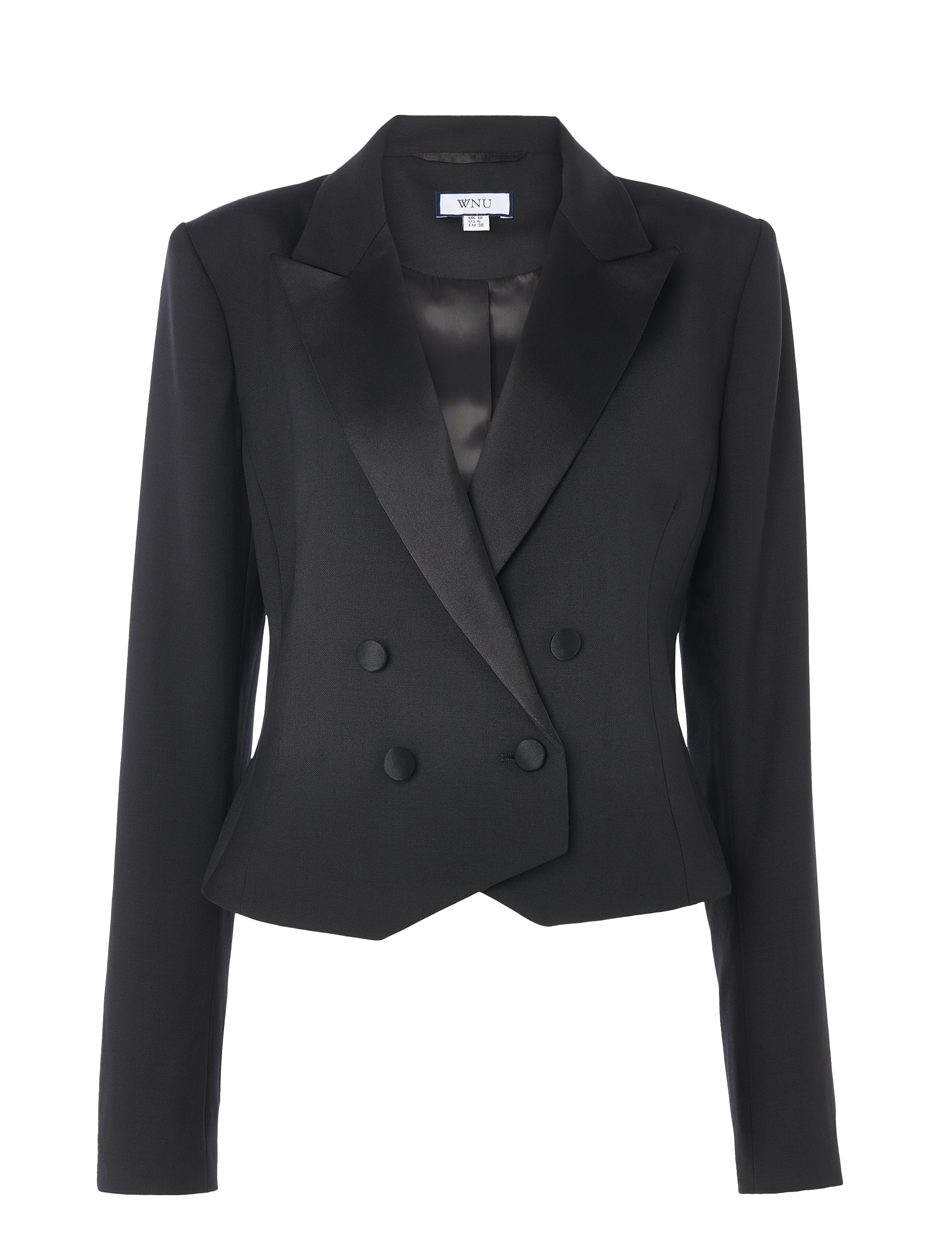 Belgravia Cropped Tuxedo: Wool, Black