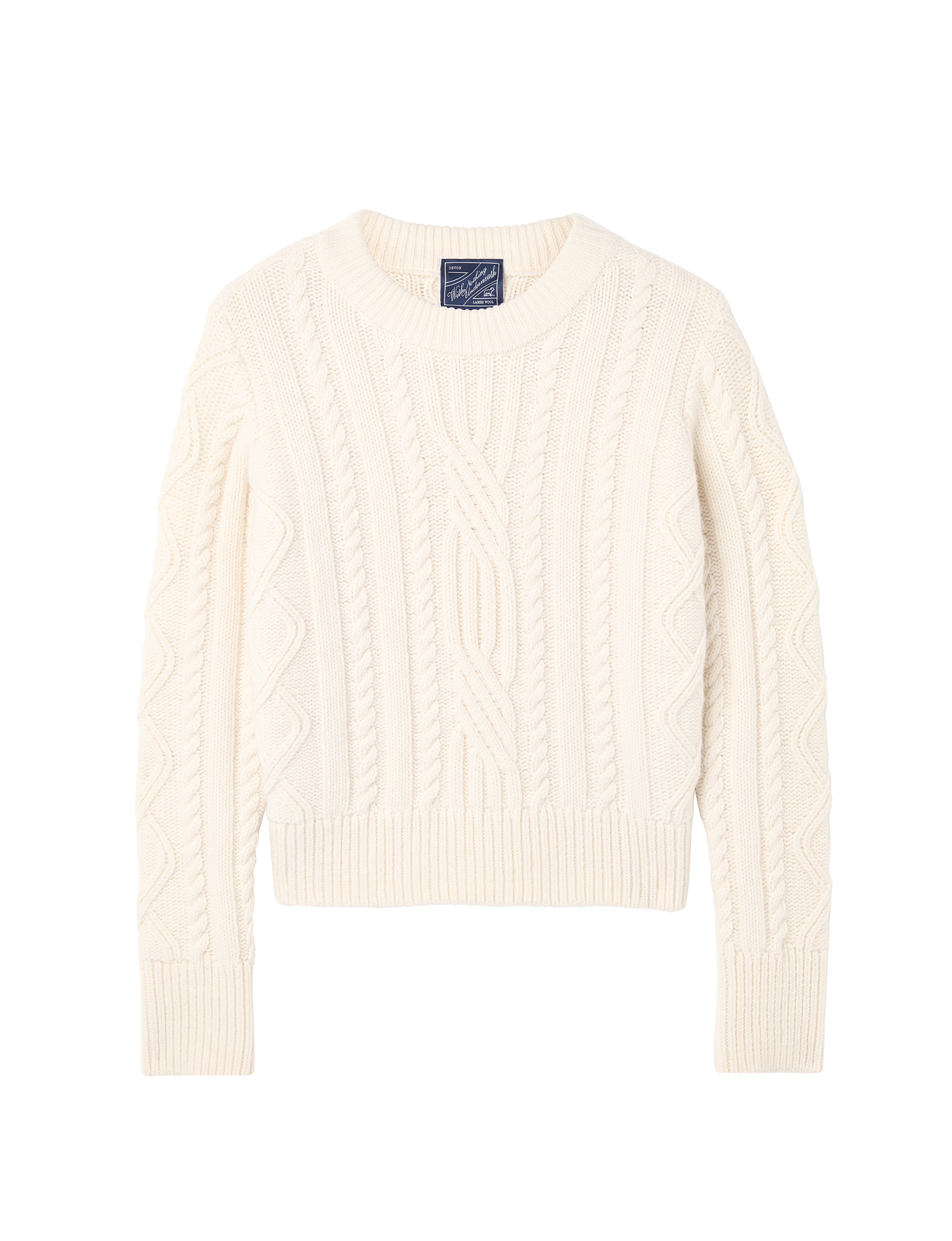 Devon Cable Jumper: Wool, Cream