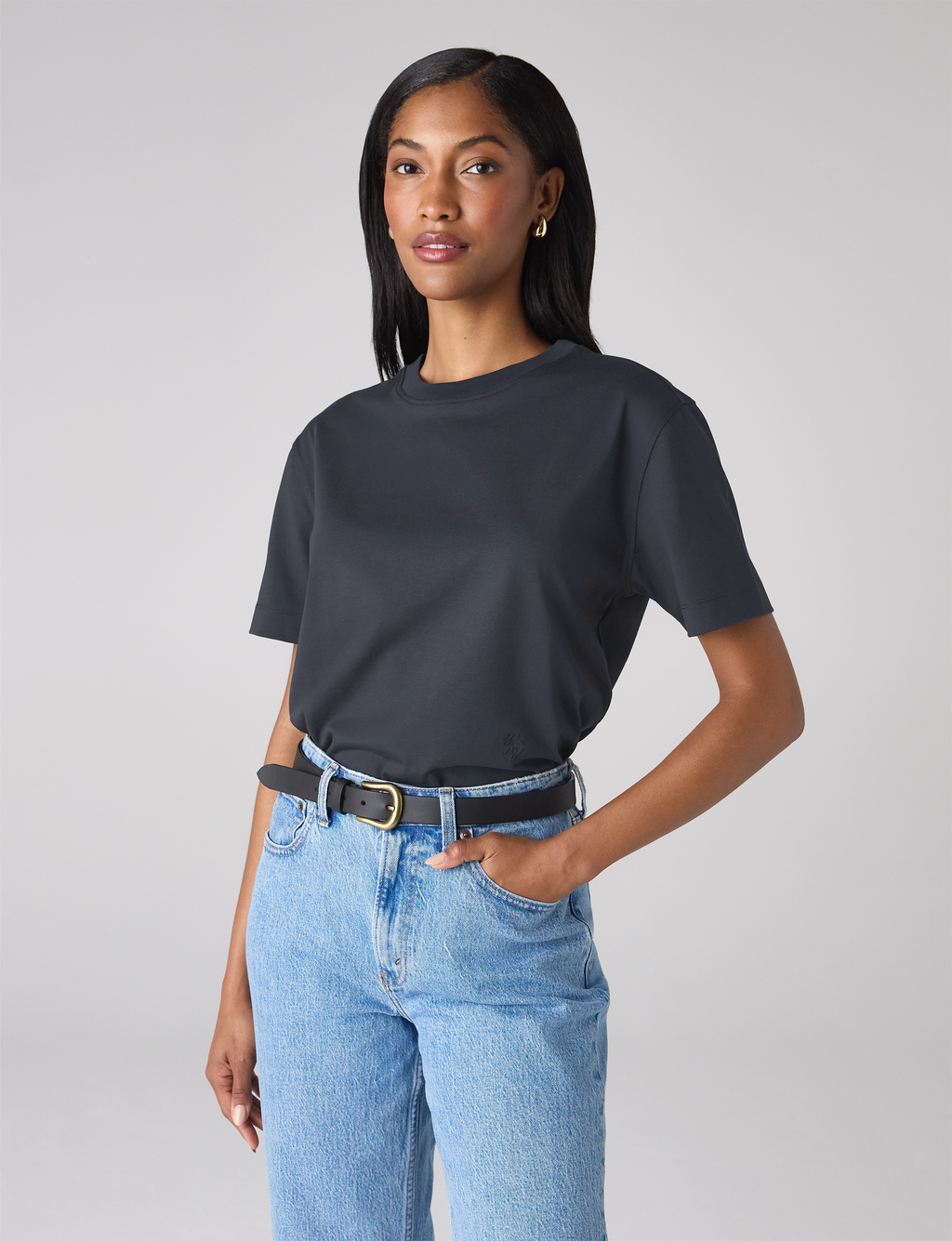 Soho T-Shirt: Cotton Jersey, Navy