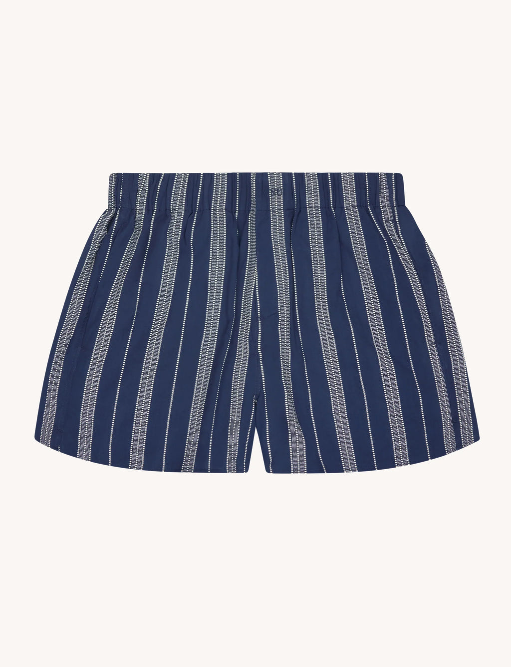 The Boxer: Cotton Voile, Navy and White Stripe