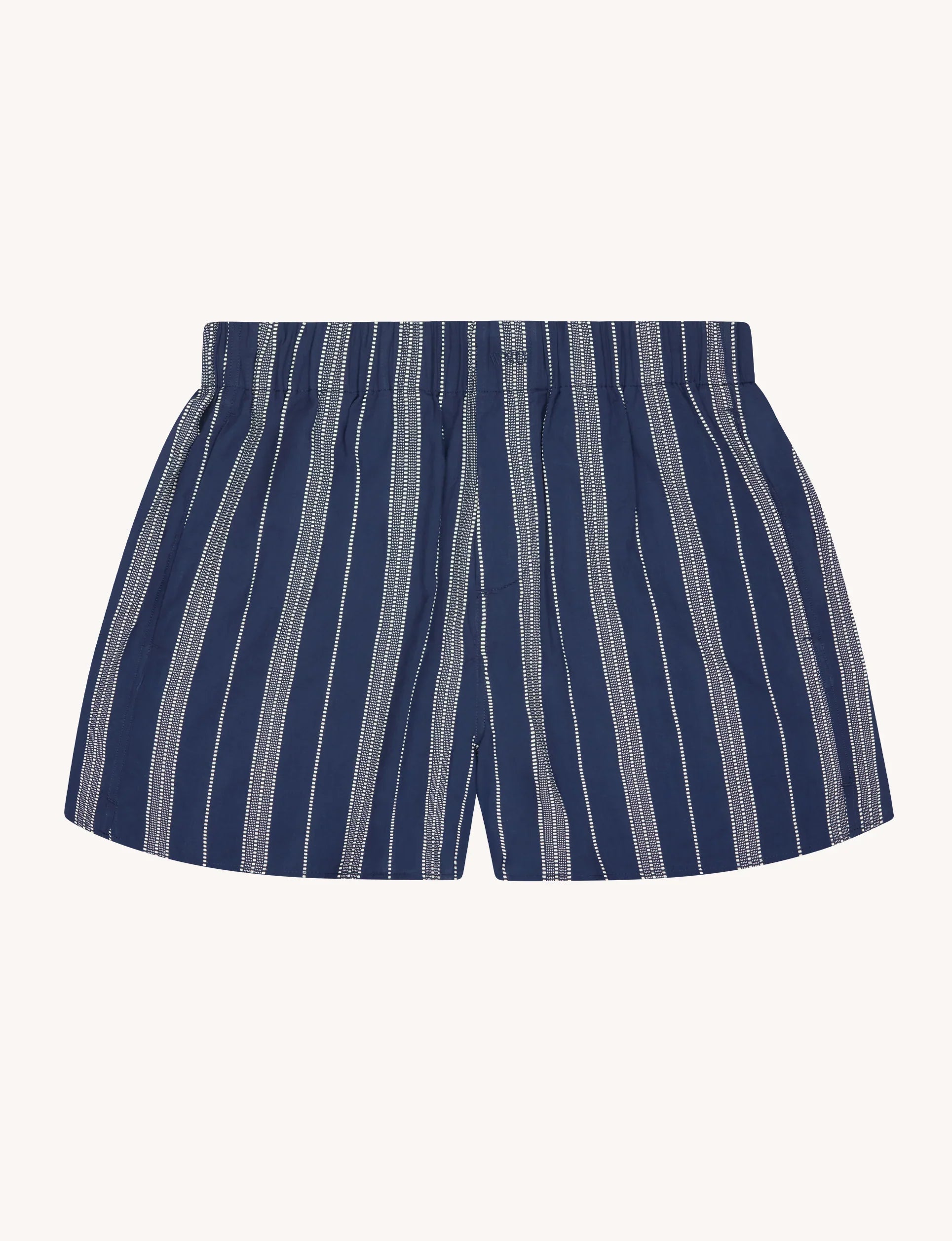 The Boxer: Cotton Voile, Navy and White Stripe