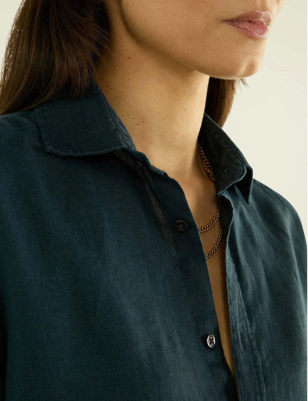 The Classic: Linen, Navy Blue