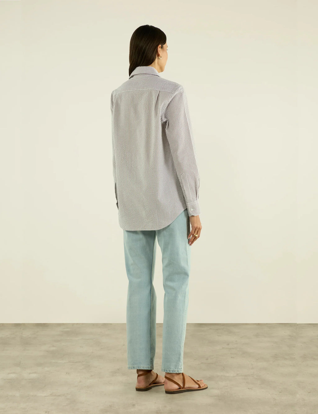 The Boyfriend: Seersucker, Mocha Stripe