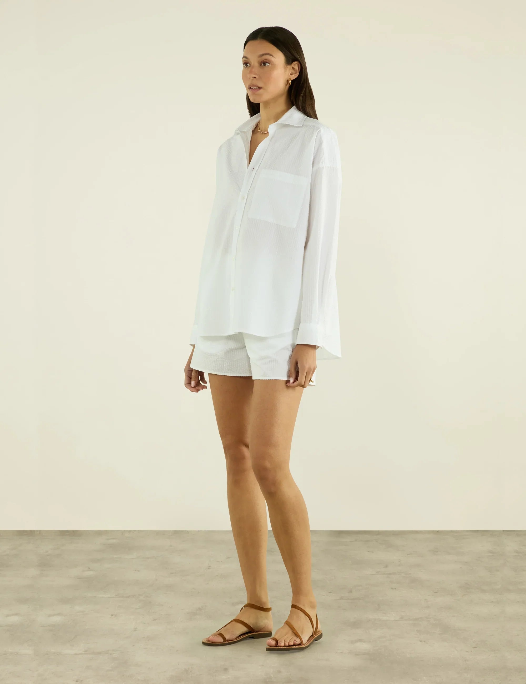 The Boxer: Seersucker, White