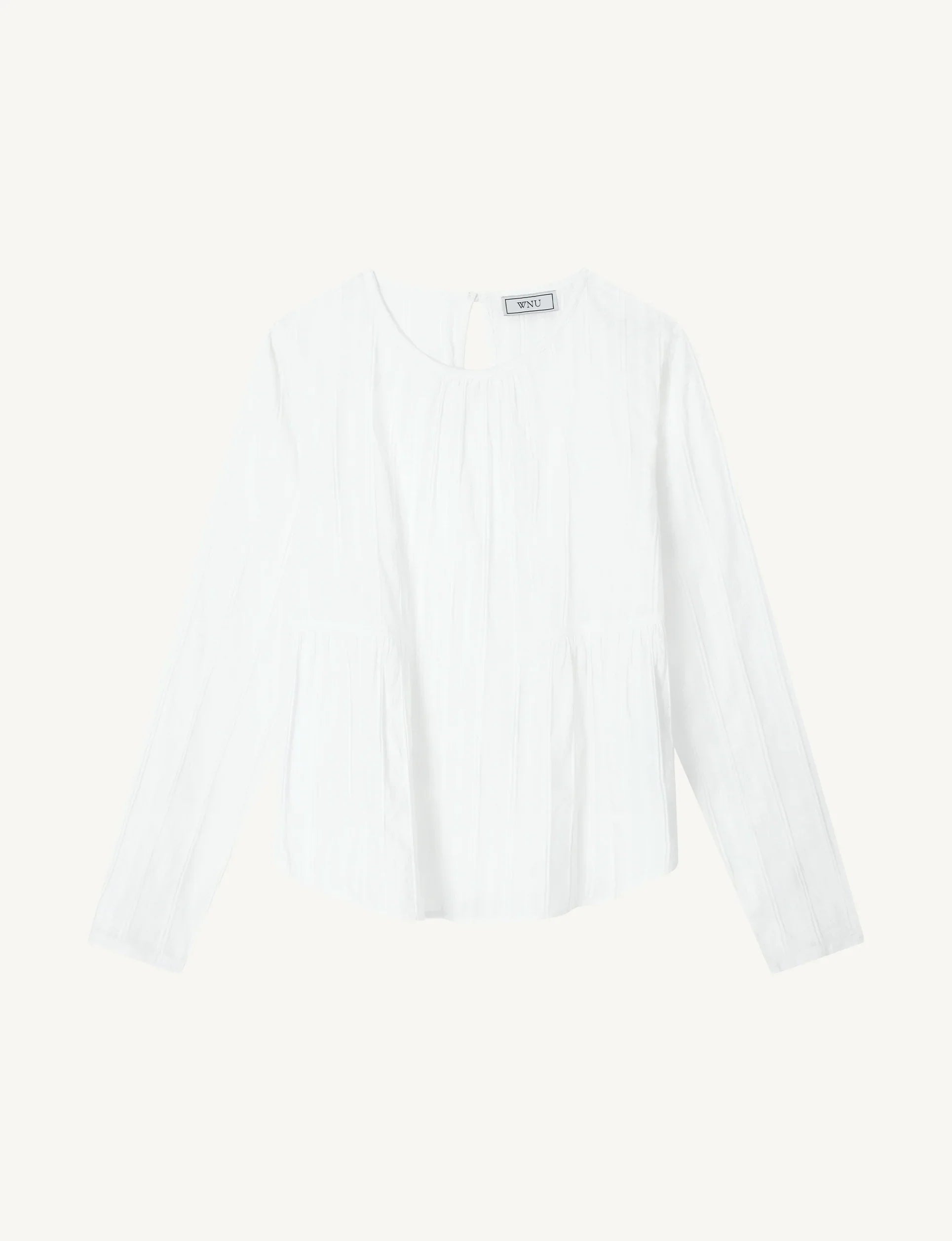 Pimlico Blouse: Cotton Voile, White Double Stripe