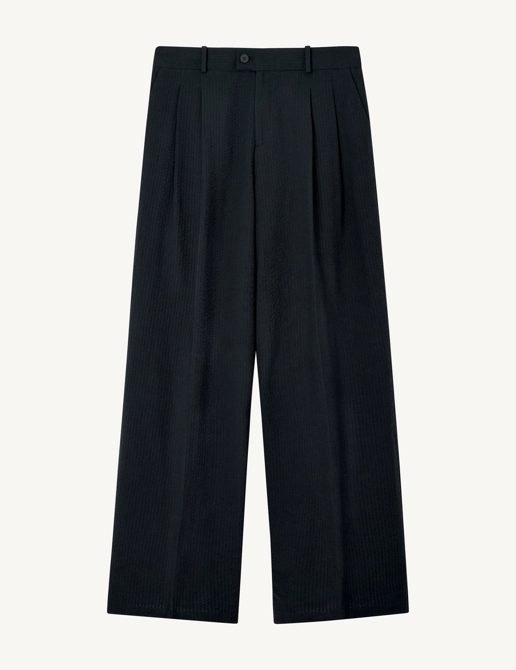 Rampling Trouser: Seersucker, Navy Blue