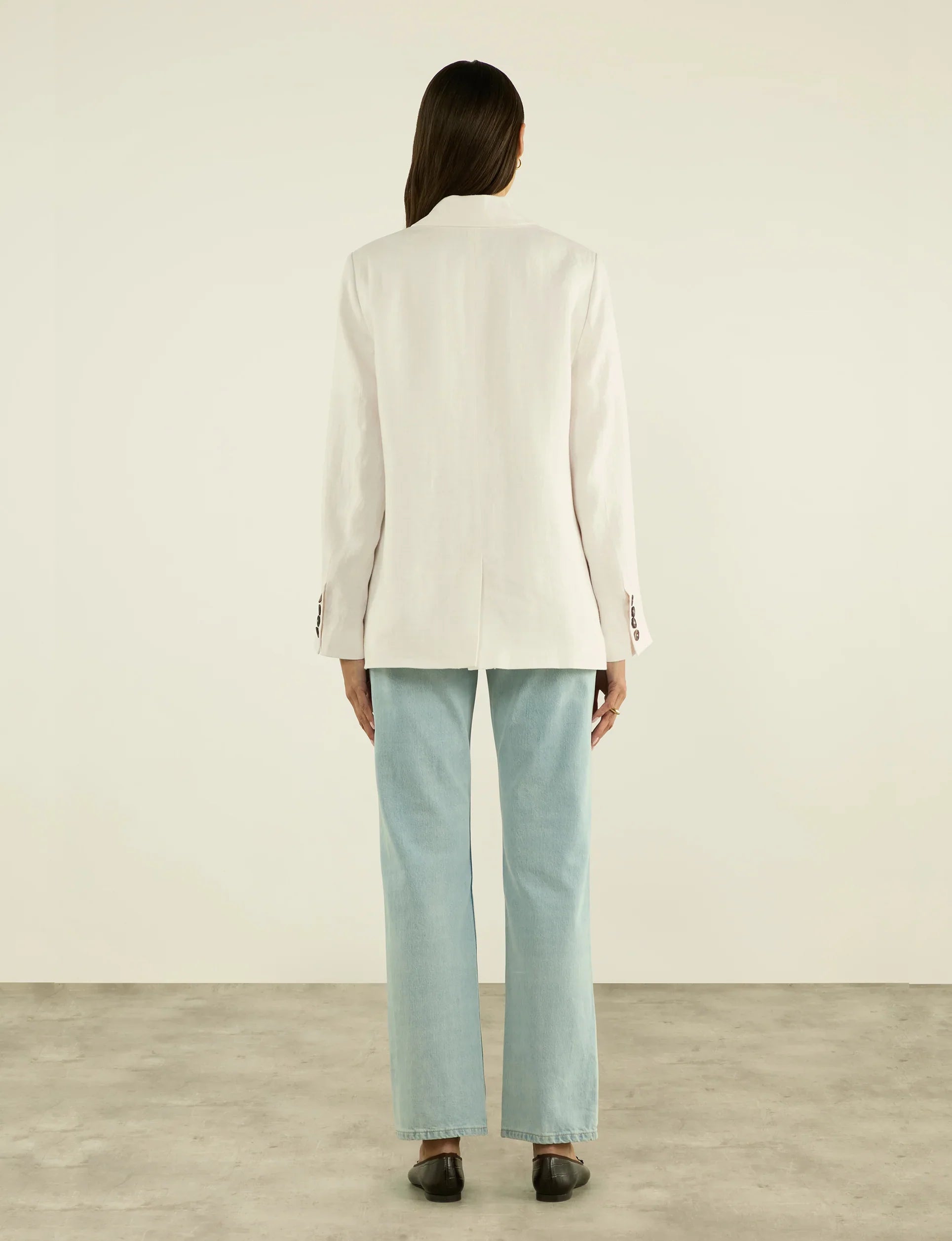 Hutton Blazer: Linen, Ivory