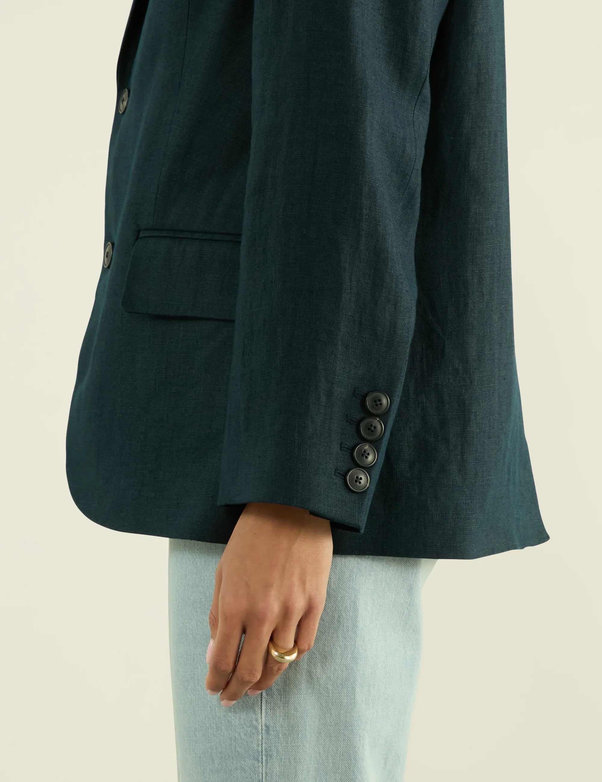 Hutton Blazer: Linen, Navy Blue