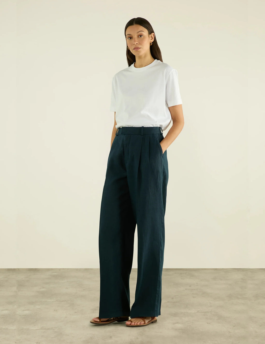 Rampling Trouser: Linen, Navy
