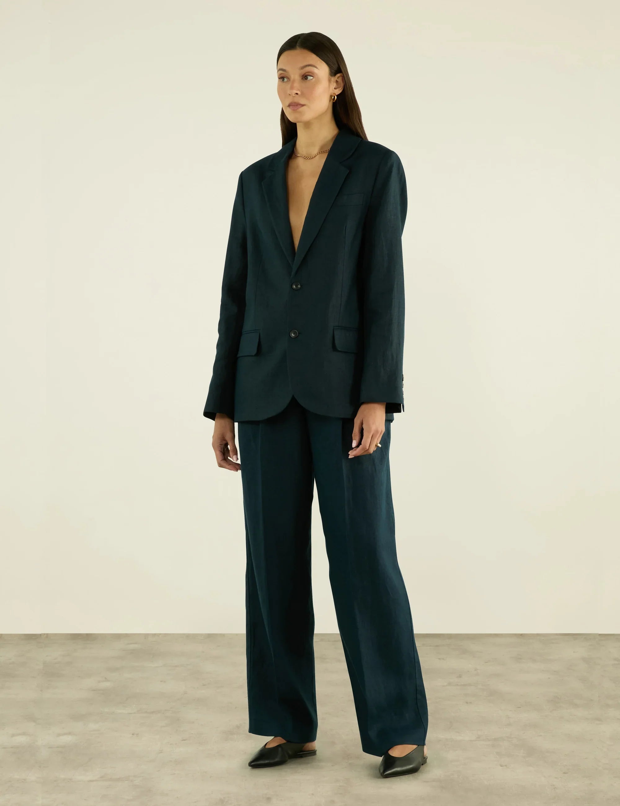 Rampling Trouser: Linen, Navy