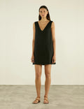 Sloane Dress: Linen, Black