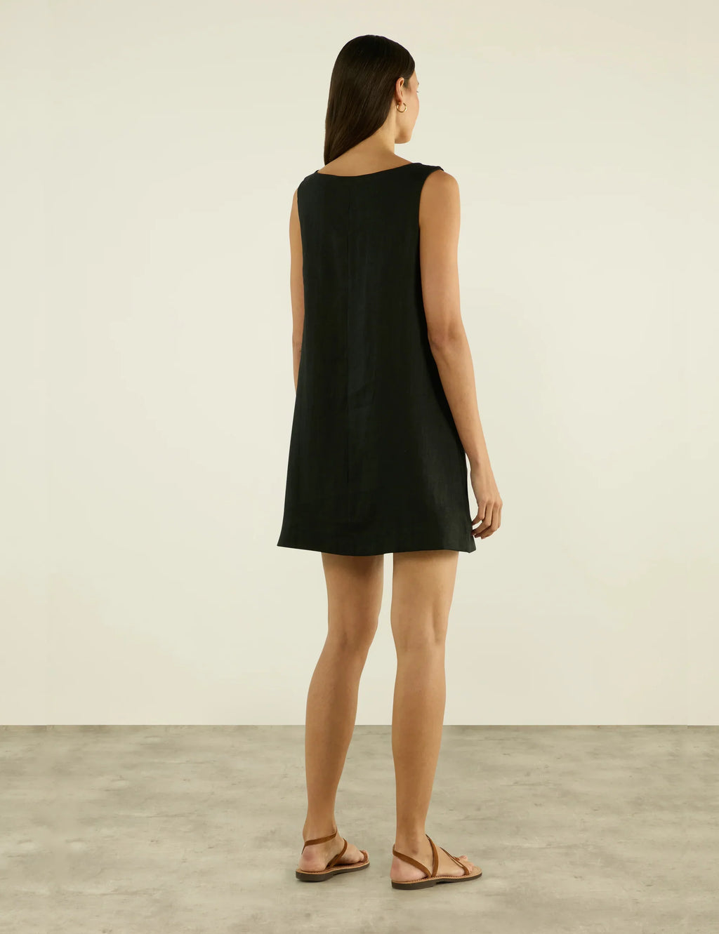 Sloane Dress: Linen, Black
