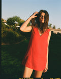 Sloane Dress: Linen, Red