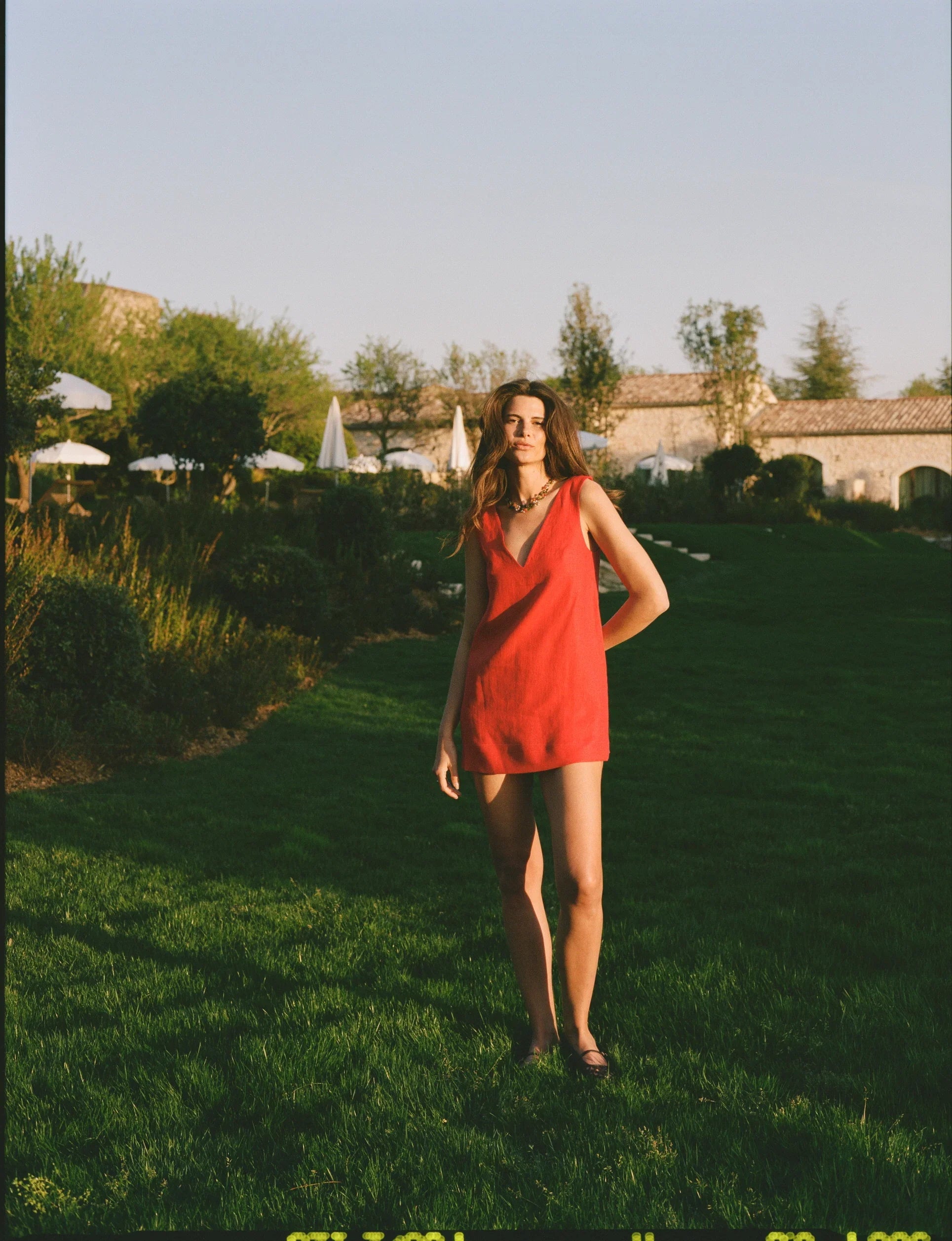 Sloane Dress: Linen, Red