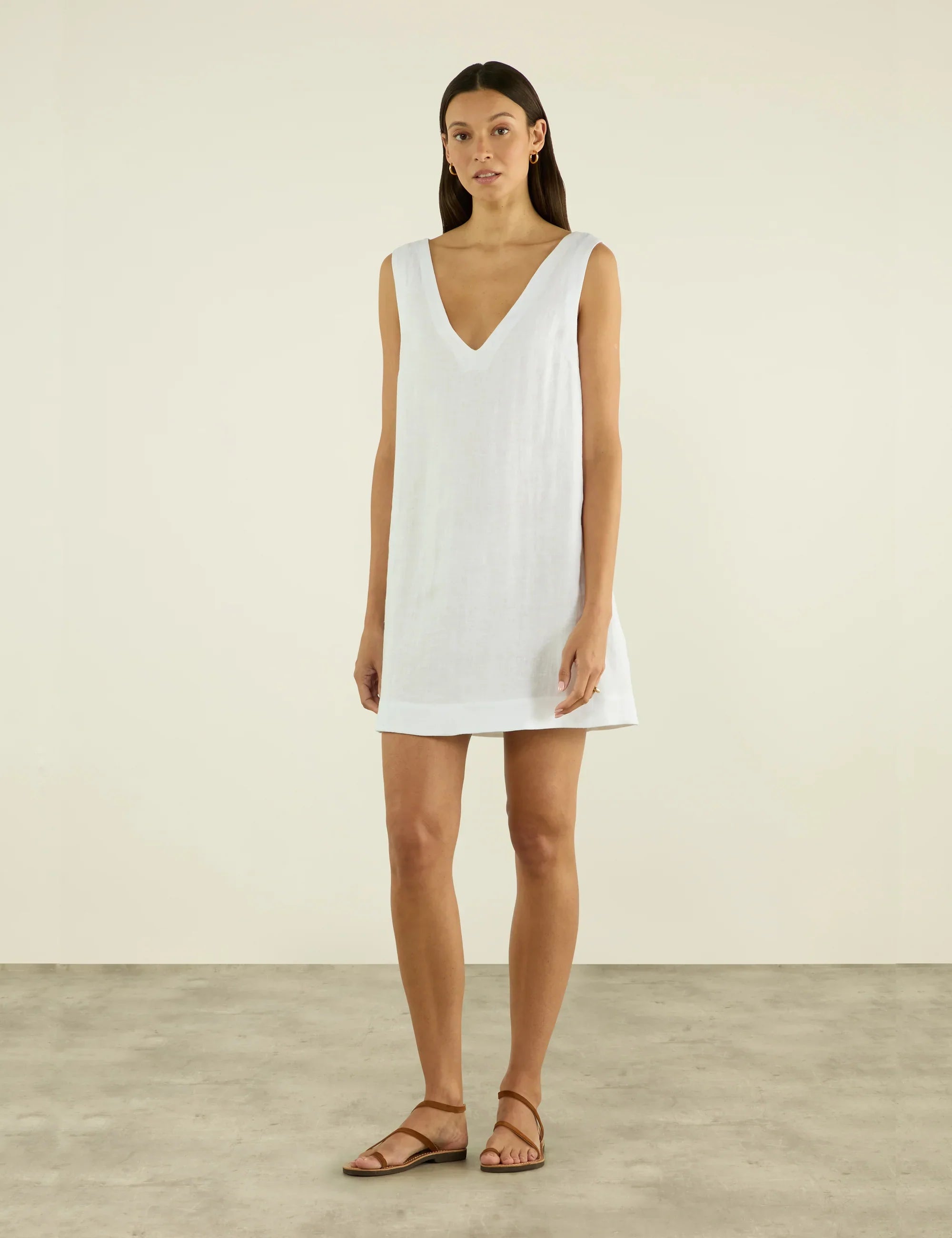Sloane Dress: Linen, Red