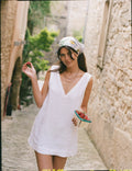 Sloane Dress: Linen, White