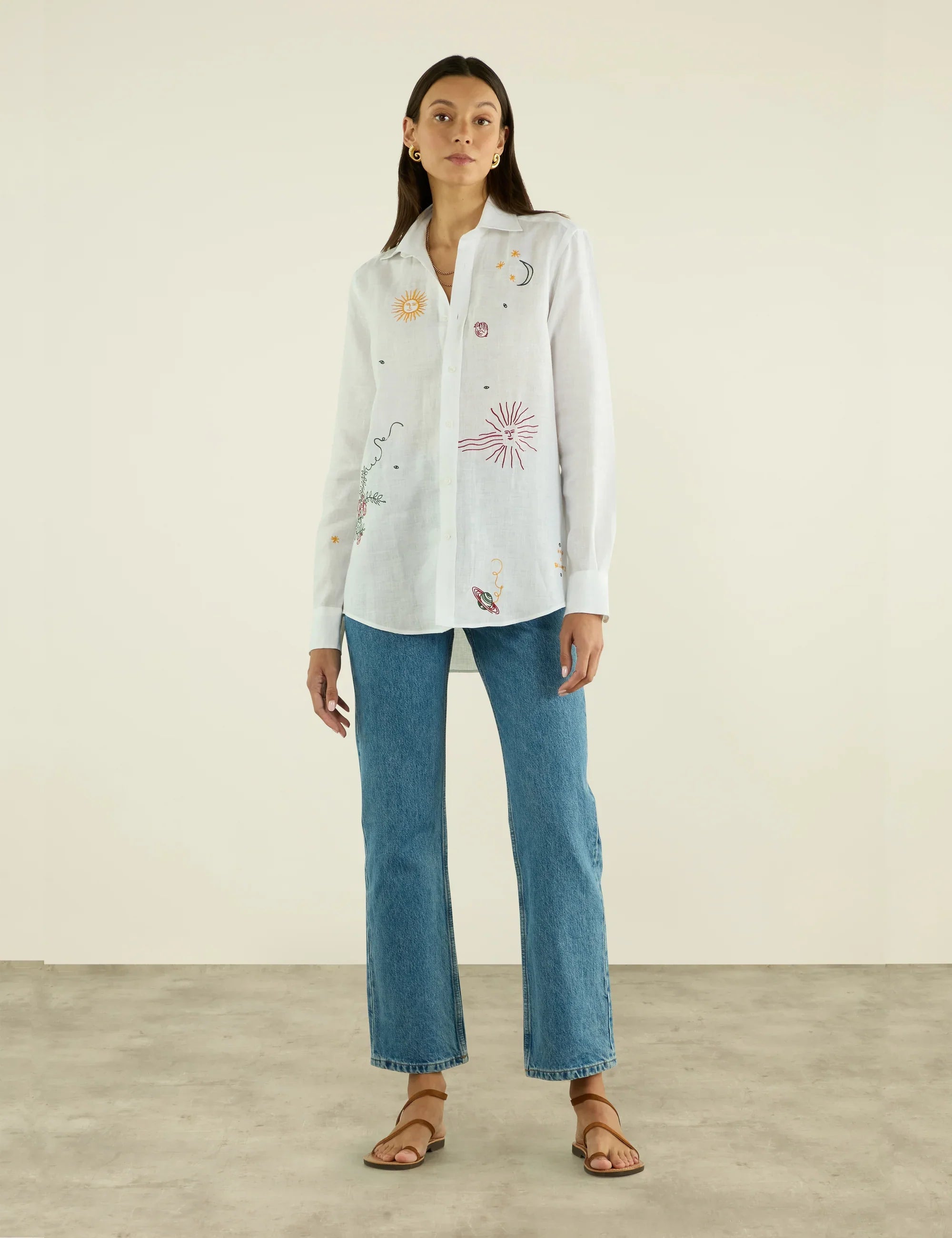 The Boyfriend: Linen, White x Bellamy Jean
