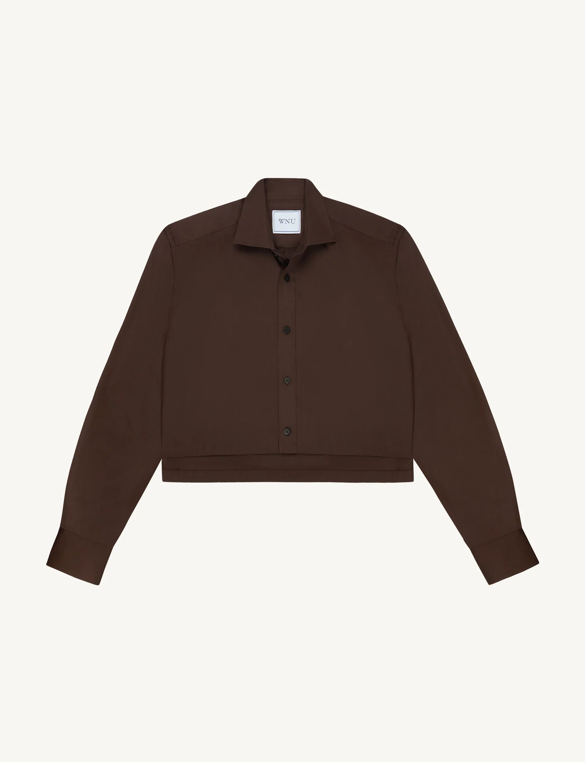 The Cropped: Fine Poplin, Chocolate