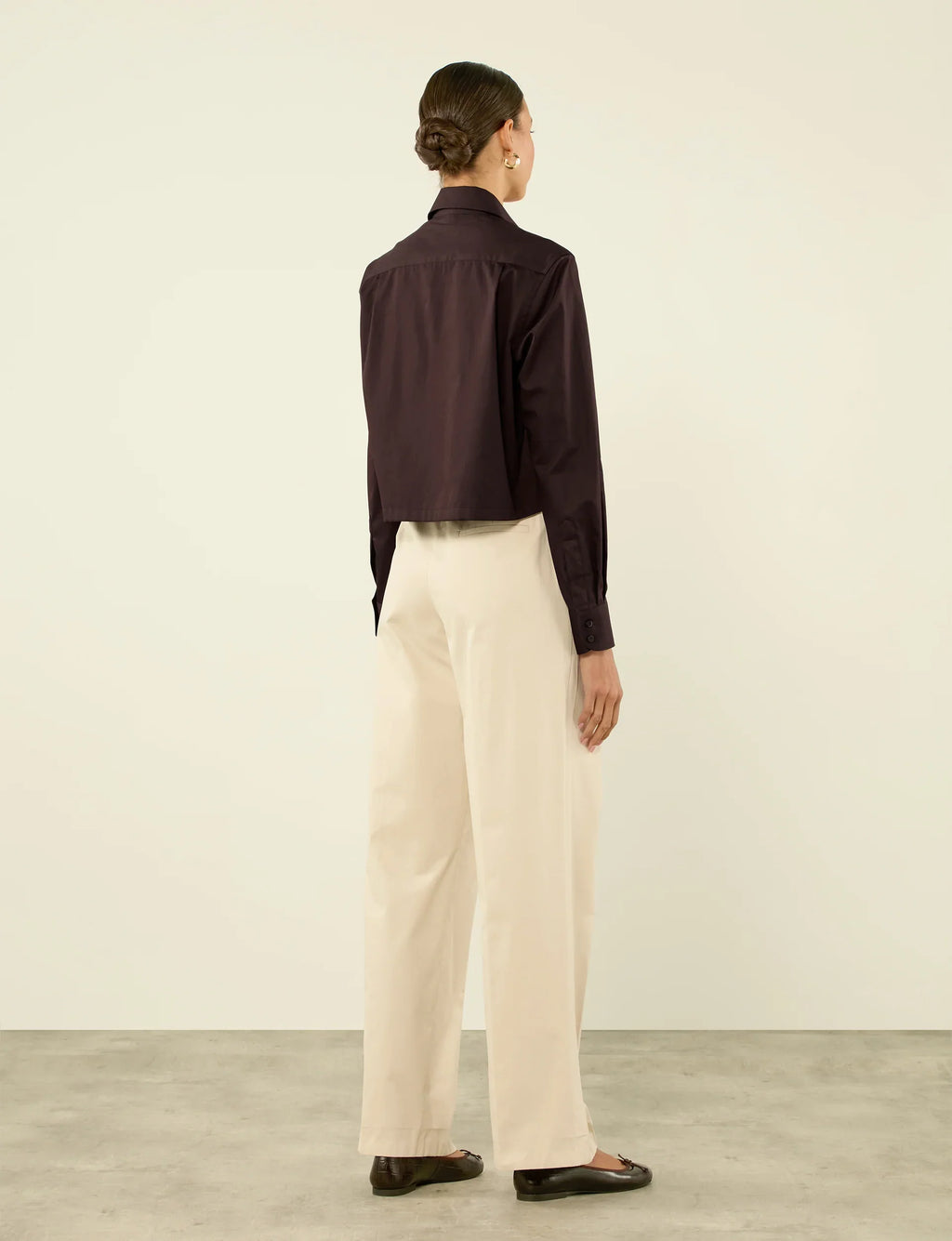 The Cropped: Fine Poplin, Chocolate