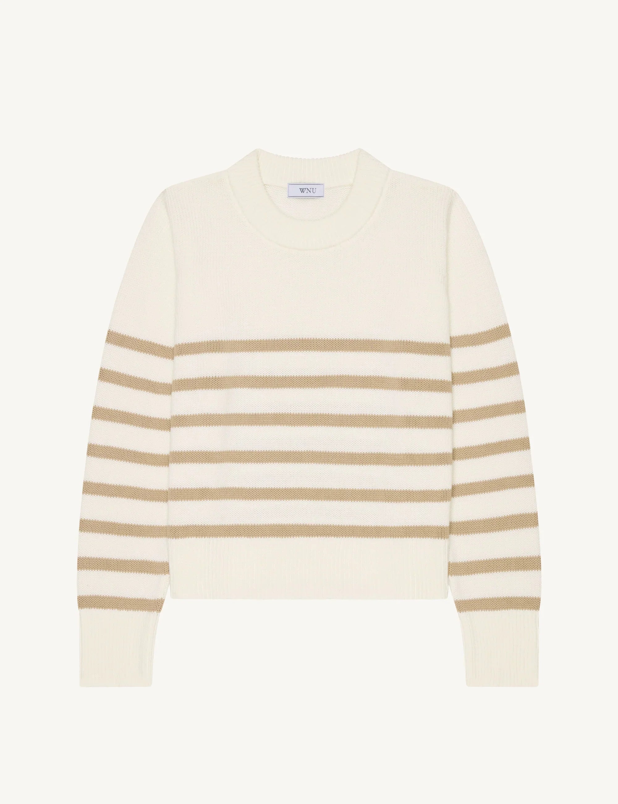 Devon Jumper: Cotton, Latte Stripe