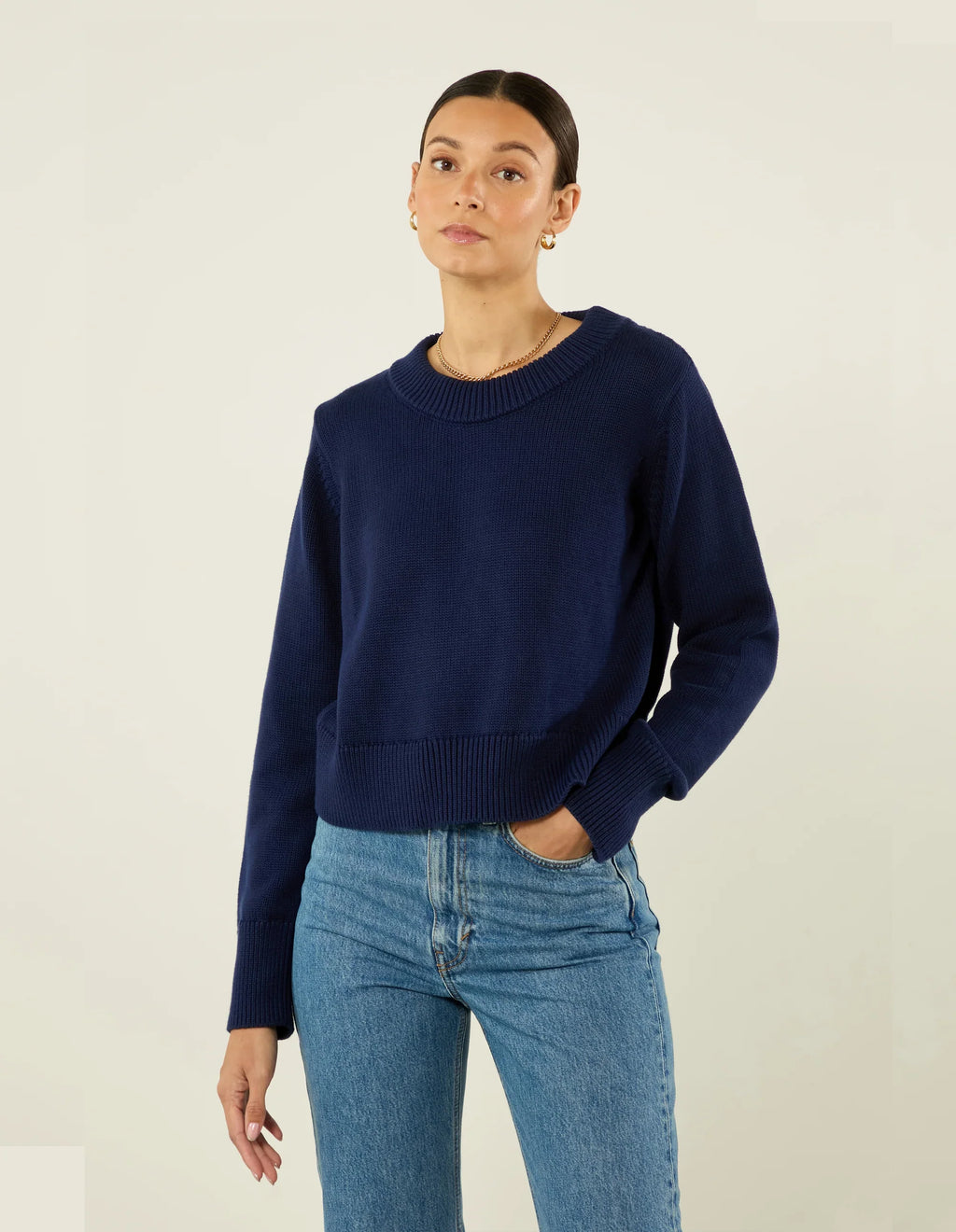 Devon Jumper: Cotton, Navy