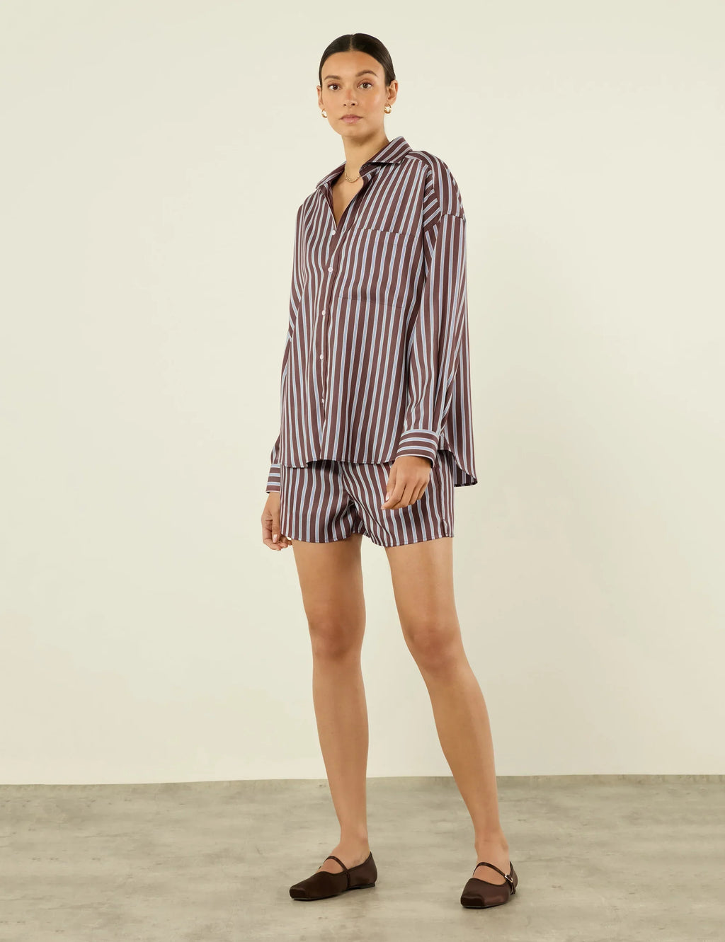 The Boxer: TENCEL™ Lyocell, Mocha Multi Stripe