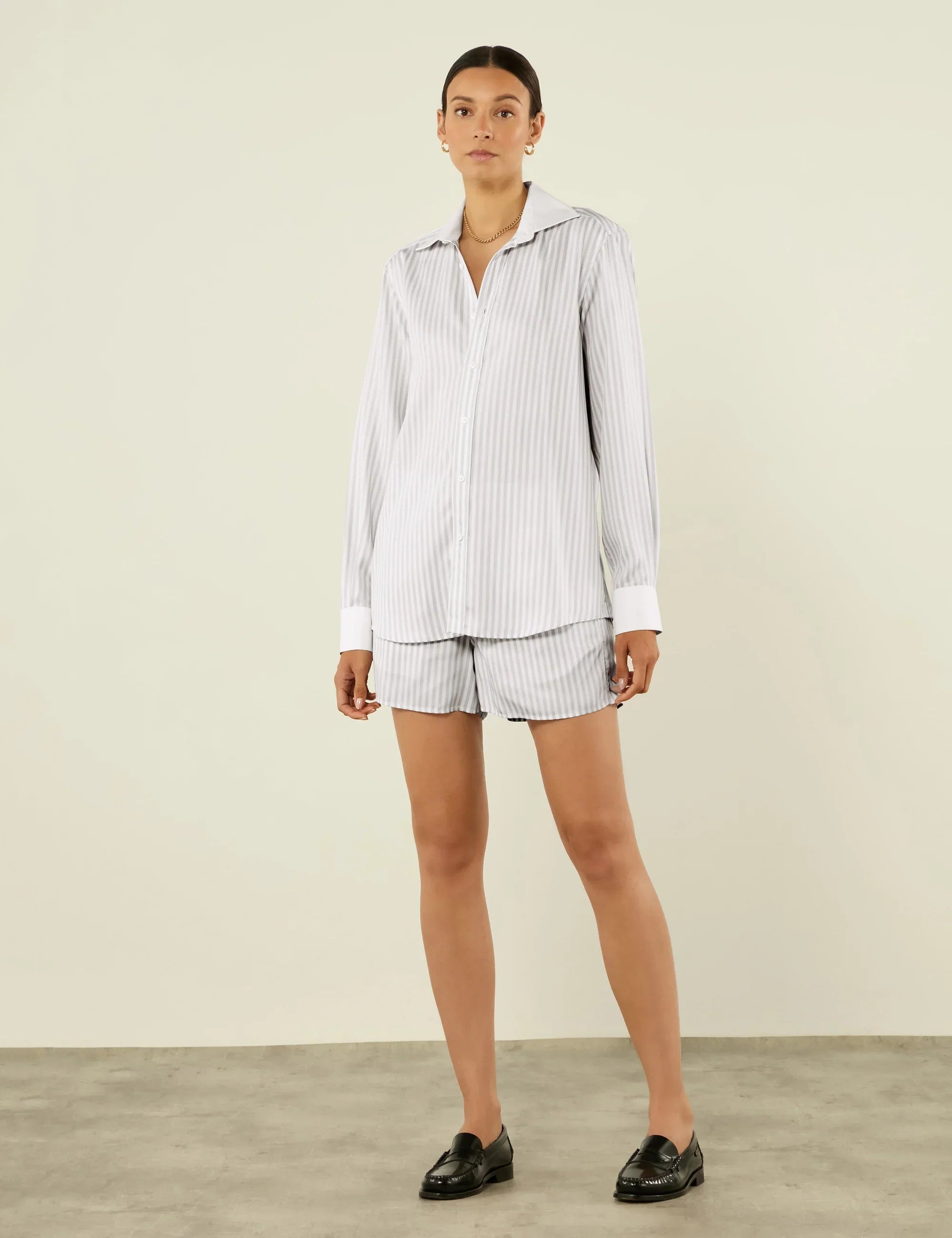 The Boxer: TENCEL™ Lyocell, Silver Stripe